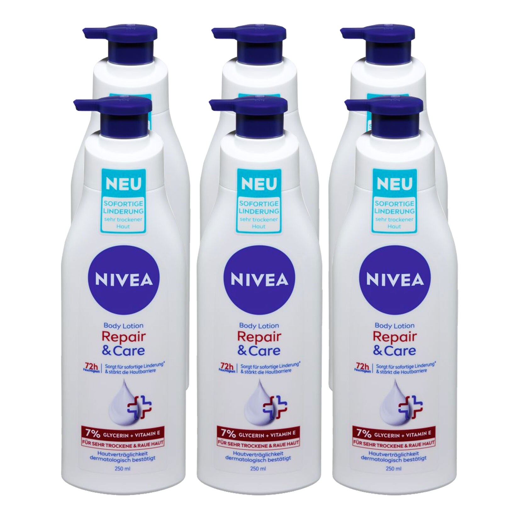 NIVEA Body Lotion Repair & Care 250 ml, 6er Pack - Bild 1