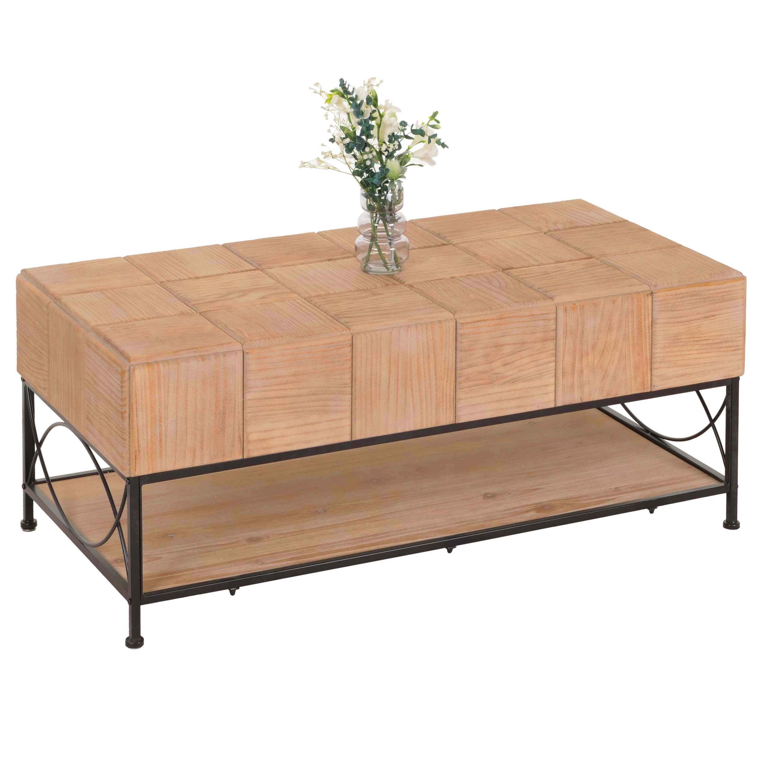 Couchtisch MCW-N30, Wohnzimmertisch Tisch Sofatisch Beistelltisch, Ablage Massiv-Holz MDF, 51x120x61cm - Bild 1