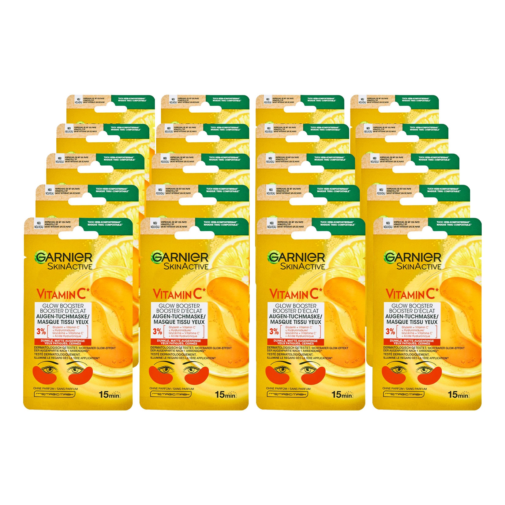 Garnier Augen Tuchmaske Vitamin C 5 g, 20er Pack - Bild 1