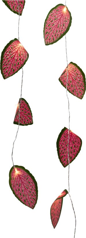 Dekor Florale Lichterkette - versch. Ausf&uuml;hrungen - Fittonia rot - Bild 1