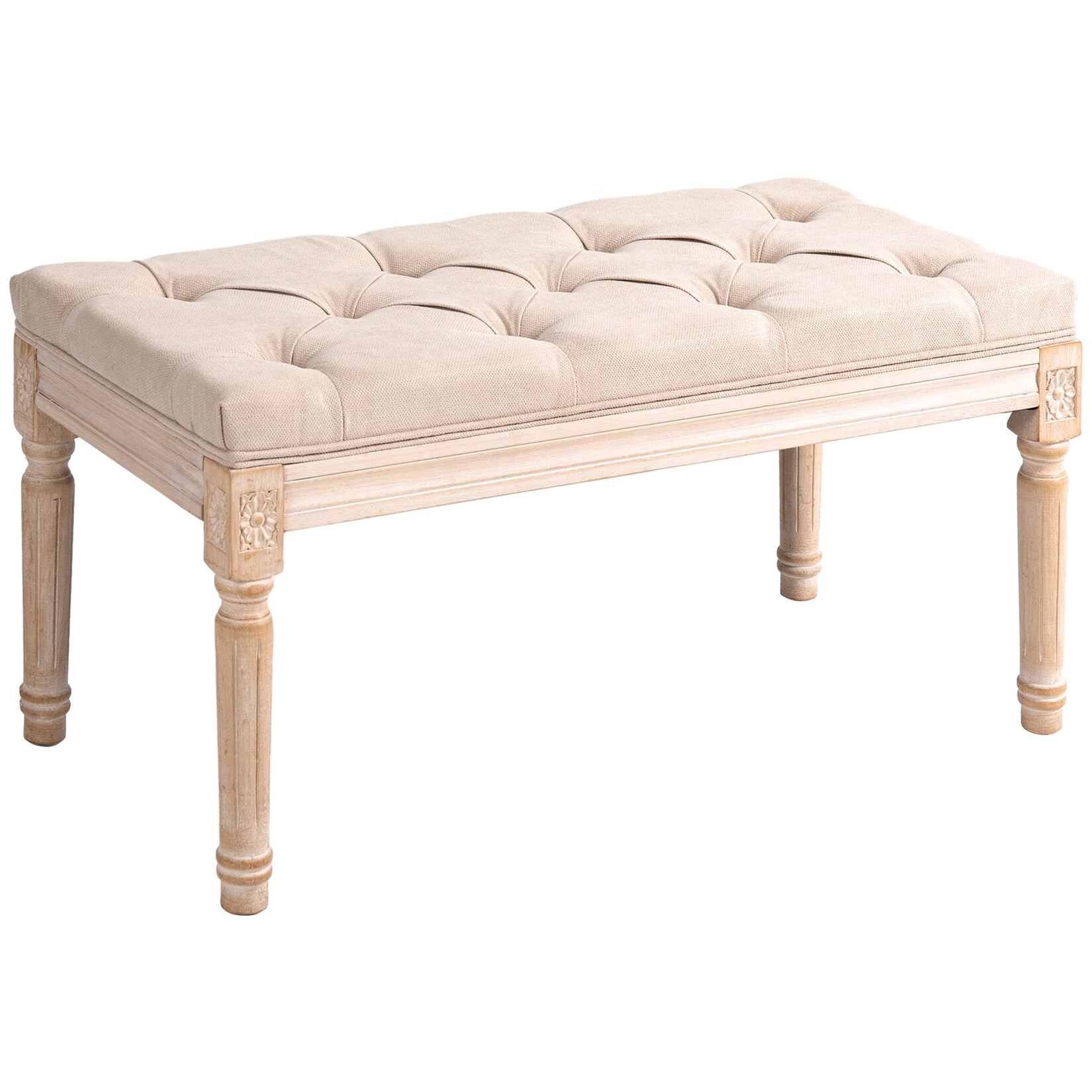 HOMCOM Bettbank Polyester, Gummiholz | 04255633551382