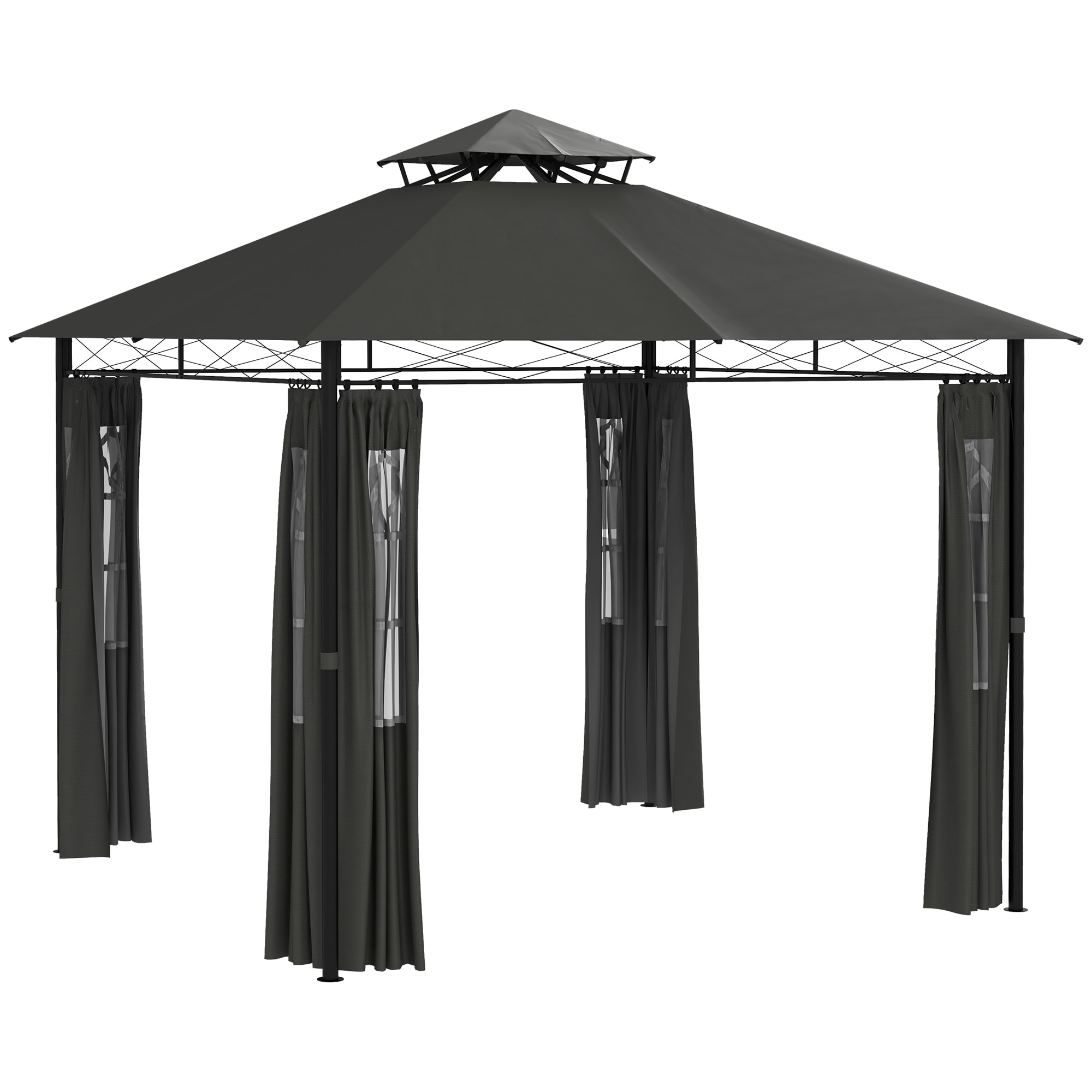Outsunny Pavillon Metall, Polyester - Bild 1
