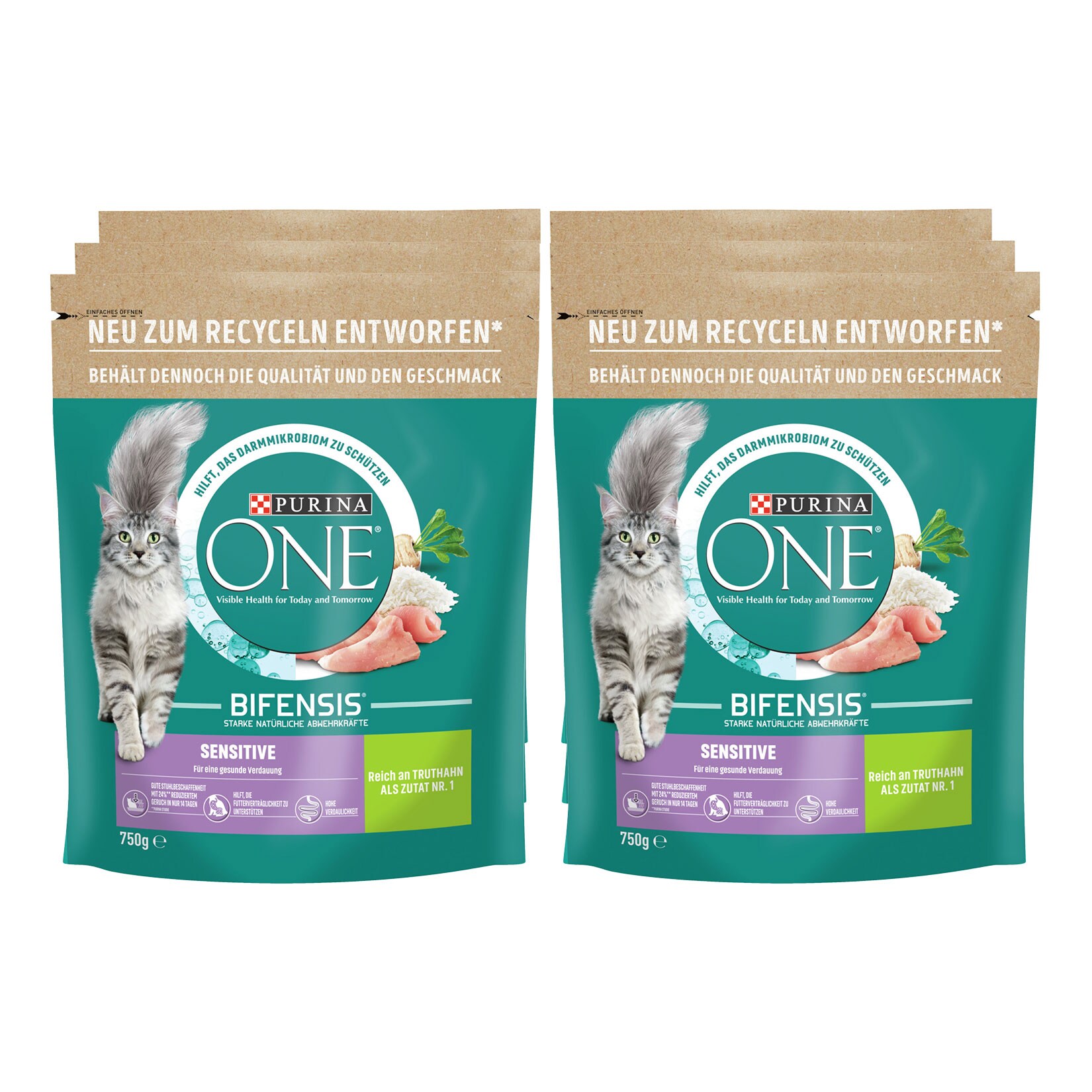 Purina One Sensitive Truthahn 750 g, 6er Pack - Bild 1
