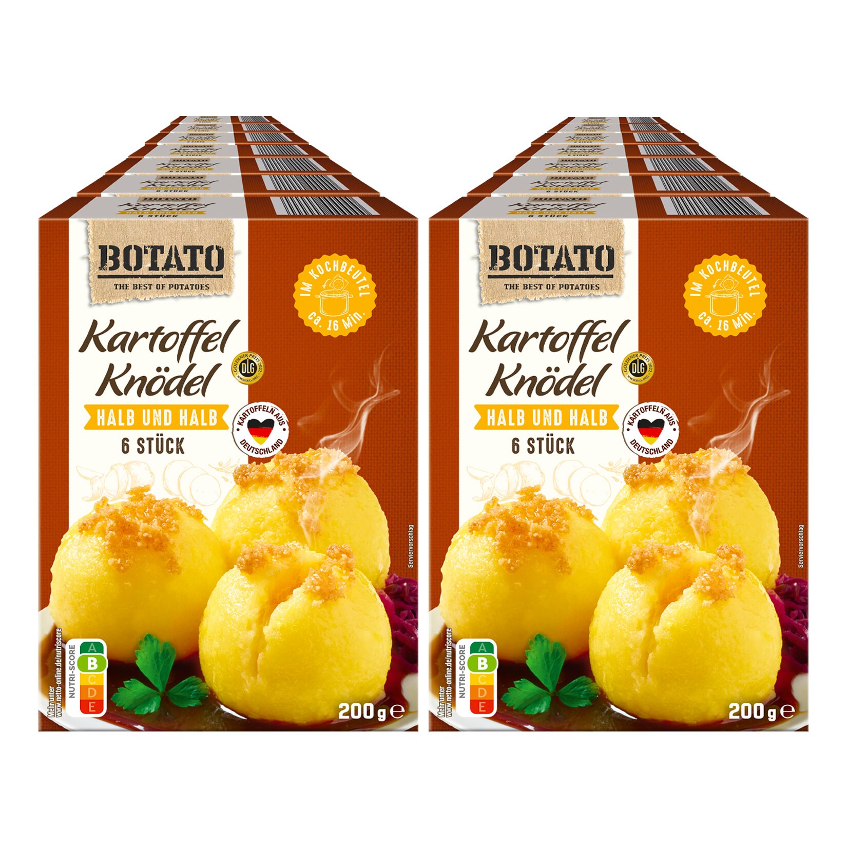 Botato Kartoffelkn&ouml;del halb & halb 200 g, 14er Pack - Bild 1