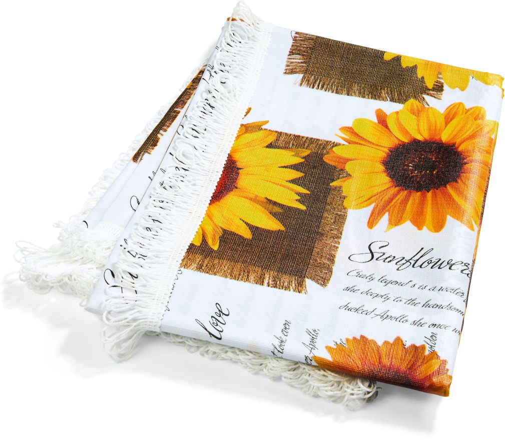Living & Garden -  Tischdecke wetterfest 155cm rund - versch. Muster - Sonnenblumen - Bild 1