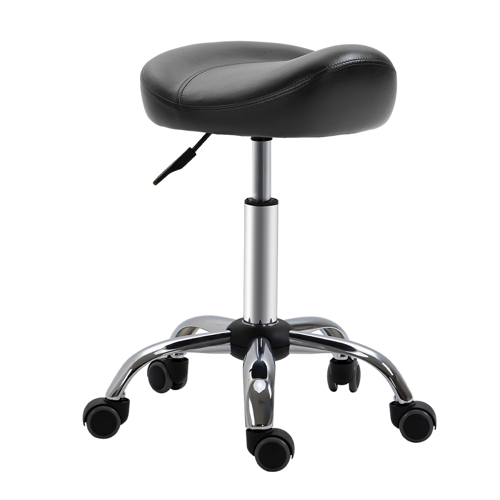 HOMCOM Rollhocker Kunstleder, Stahl | 04255633571113