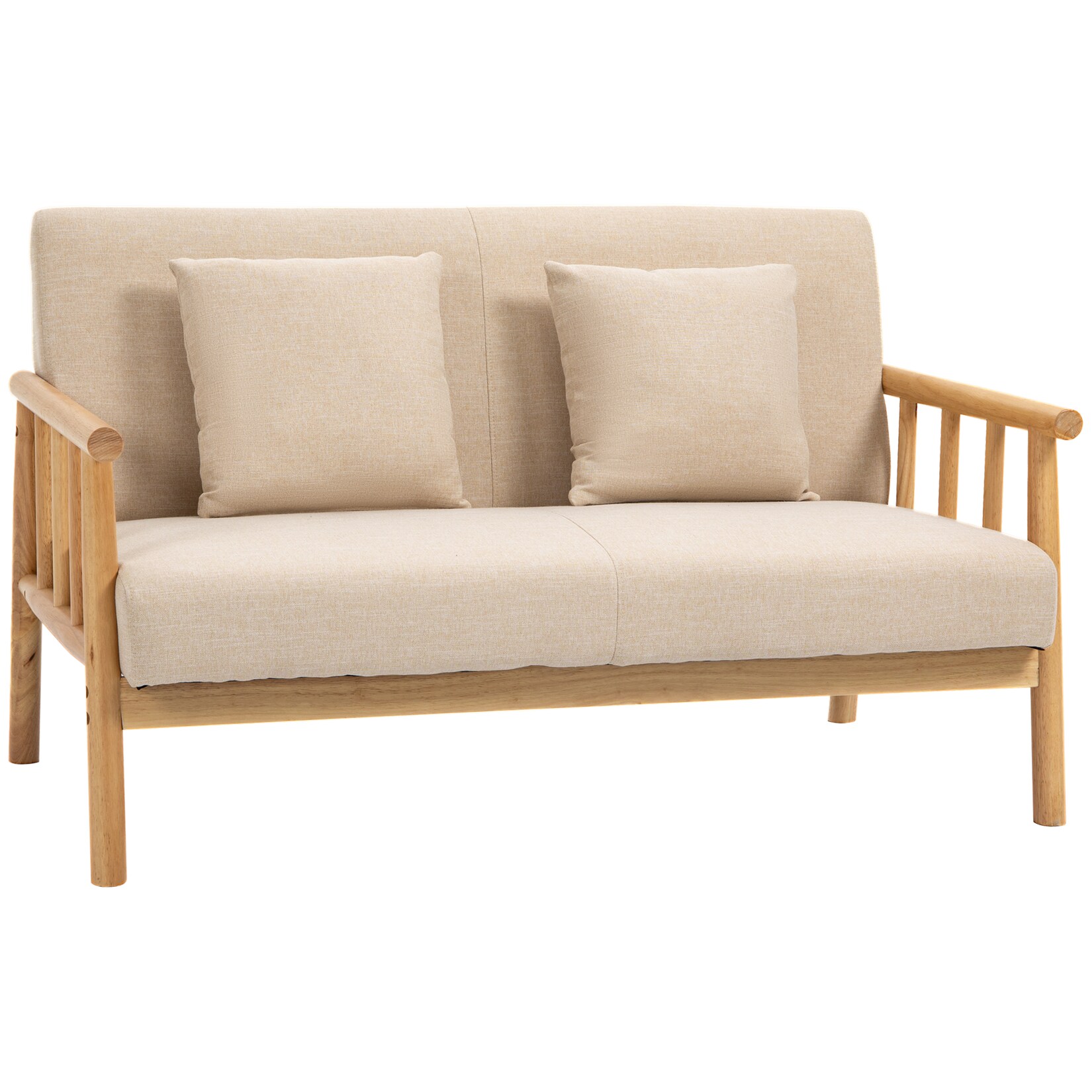 HOMCOM 2 Sitzer Sofa Polyester, Gummiholz | 04255633568267