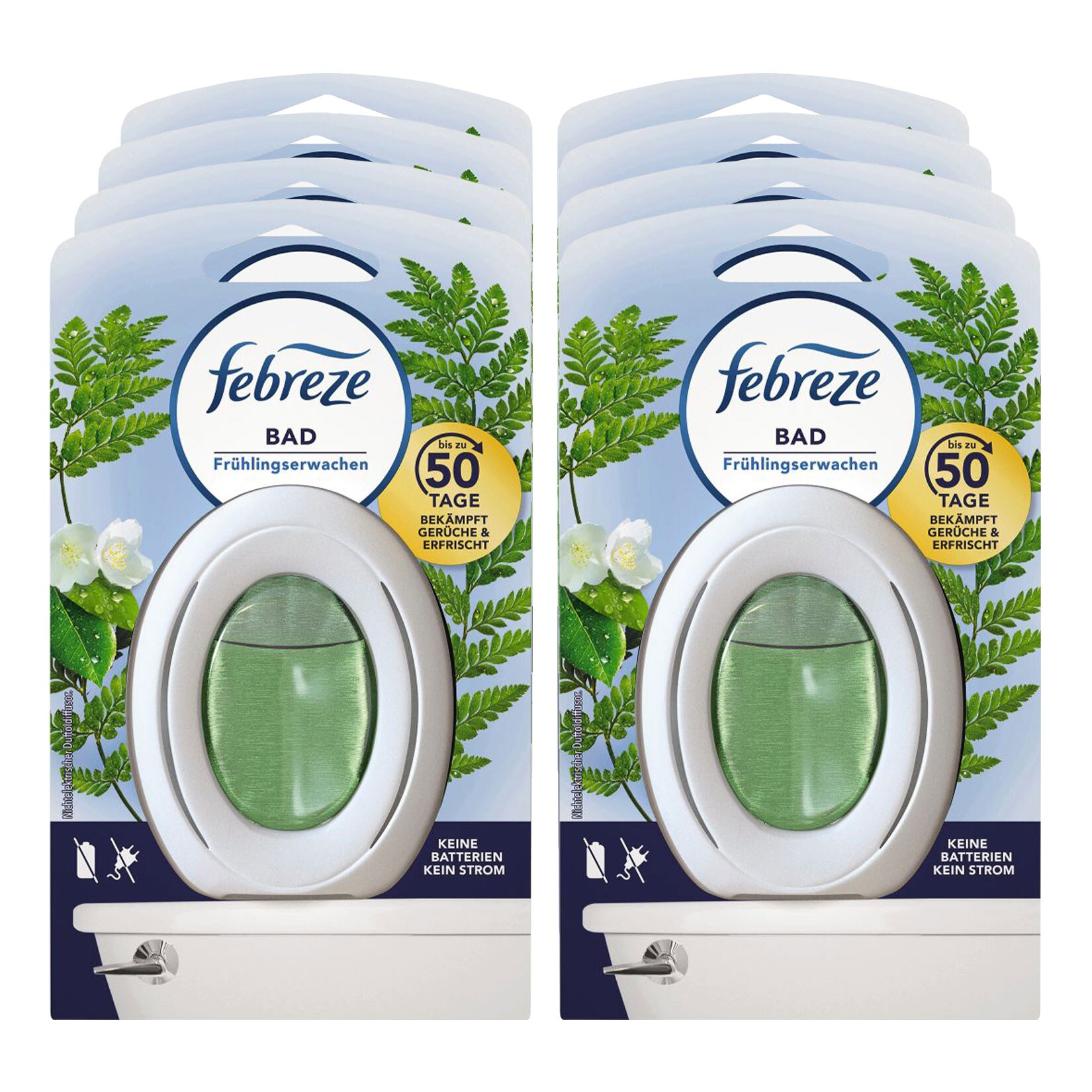 Febreze Bad Lufterfrischer Fr&uuml;hlingserwachen 7,5 ml, 8er Pack - Bild 1