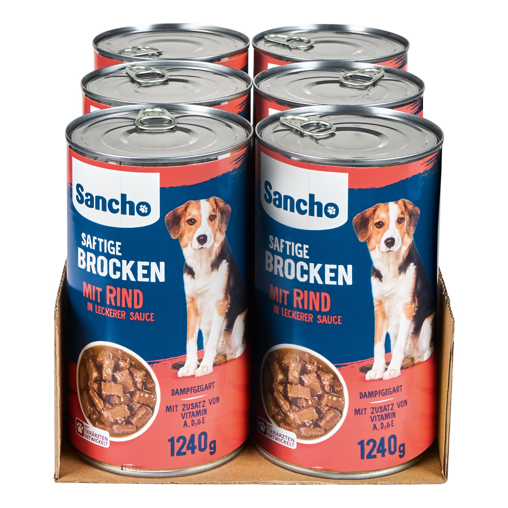 Sancho Hundenahrung Rind 1240 g, 6er Pack - Bild 1