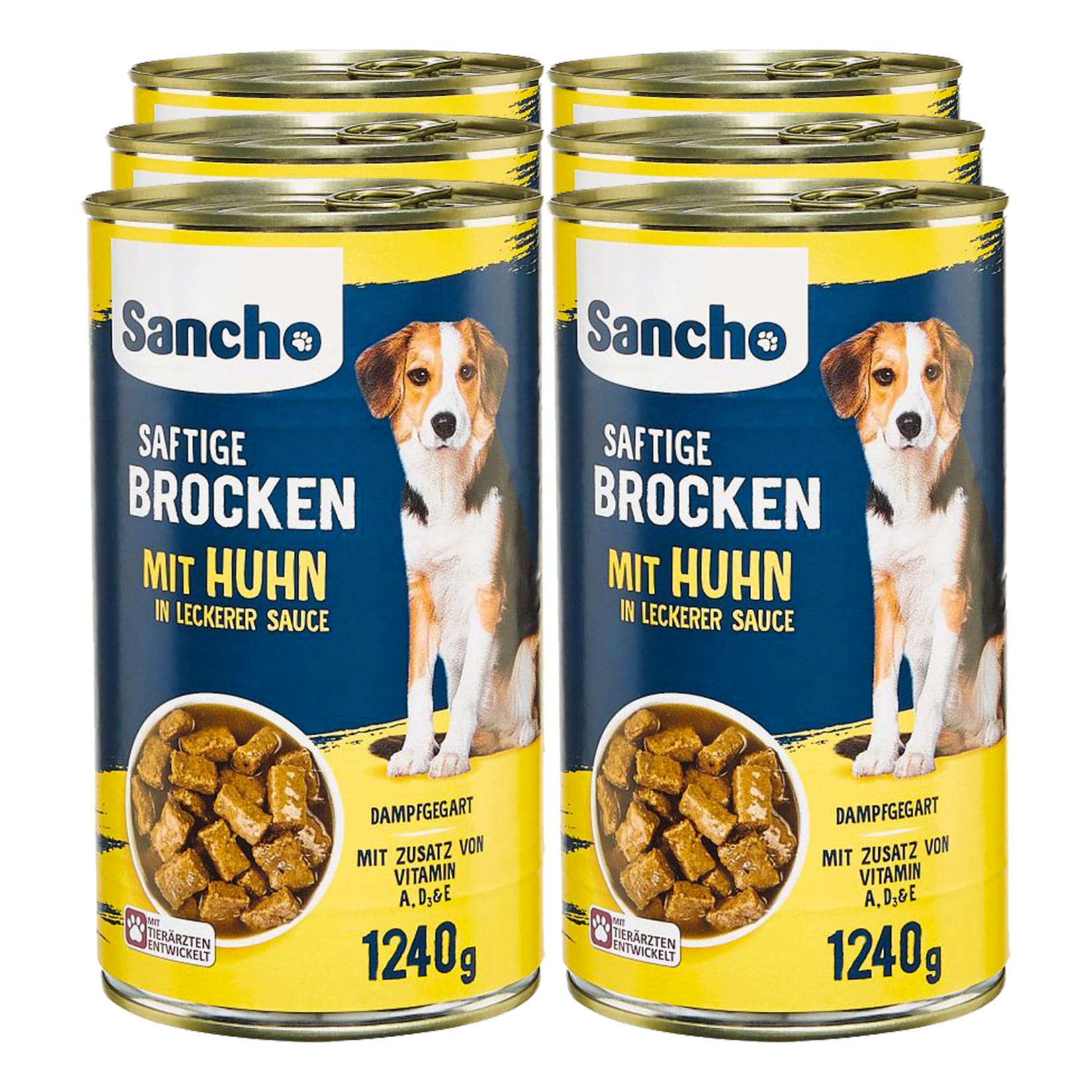 Sancho Hundenahrung Huhn 1240 g, 6er Pack - Bild 1