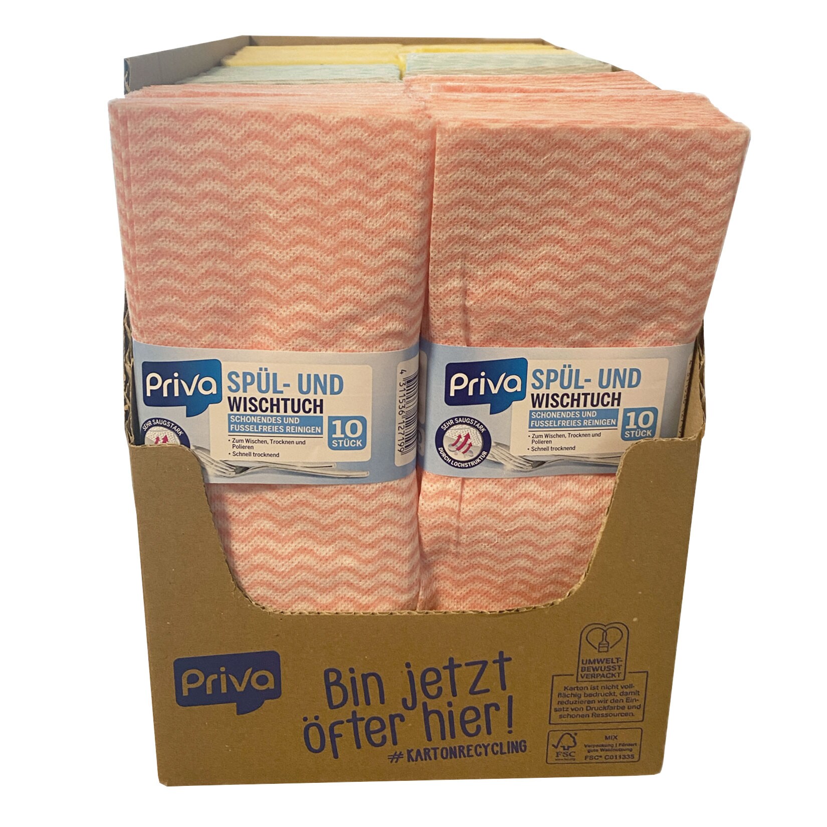 Priva Sp&uuml;l- und Wischtuch 10 St&uuml;ck, 22er Pack - Bild 1