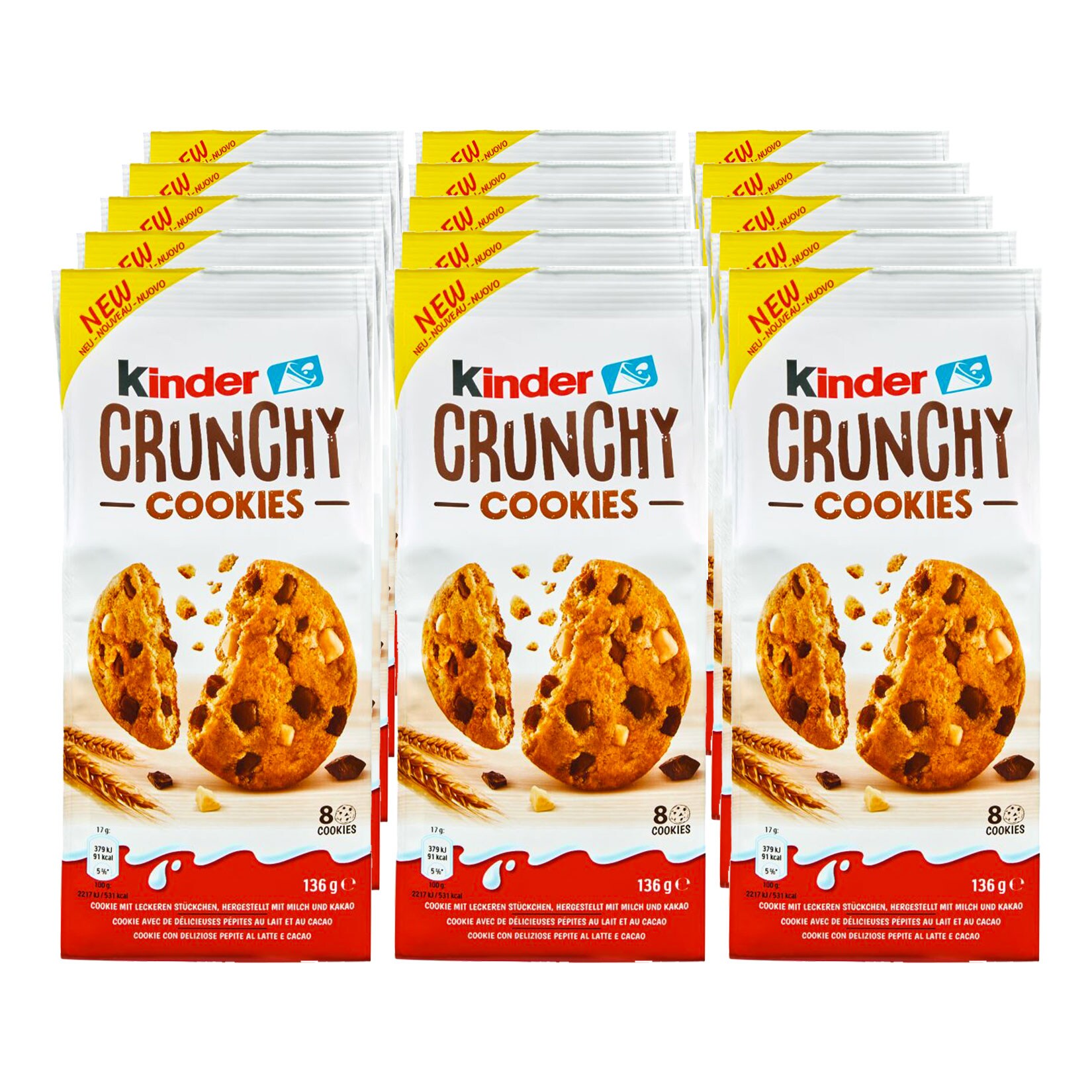 kinder Crunchy Cookies 136 g, 15er Pack - Bild 1