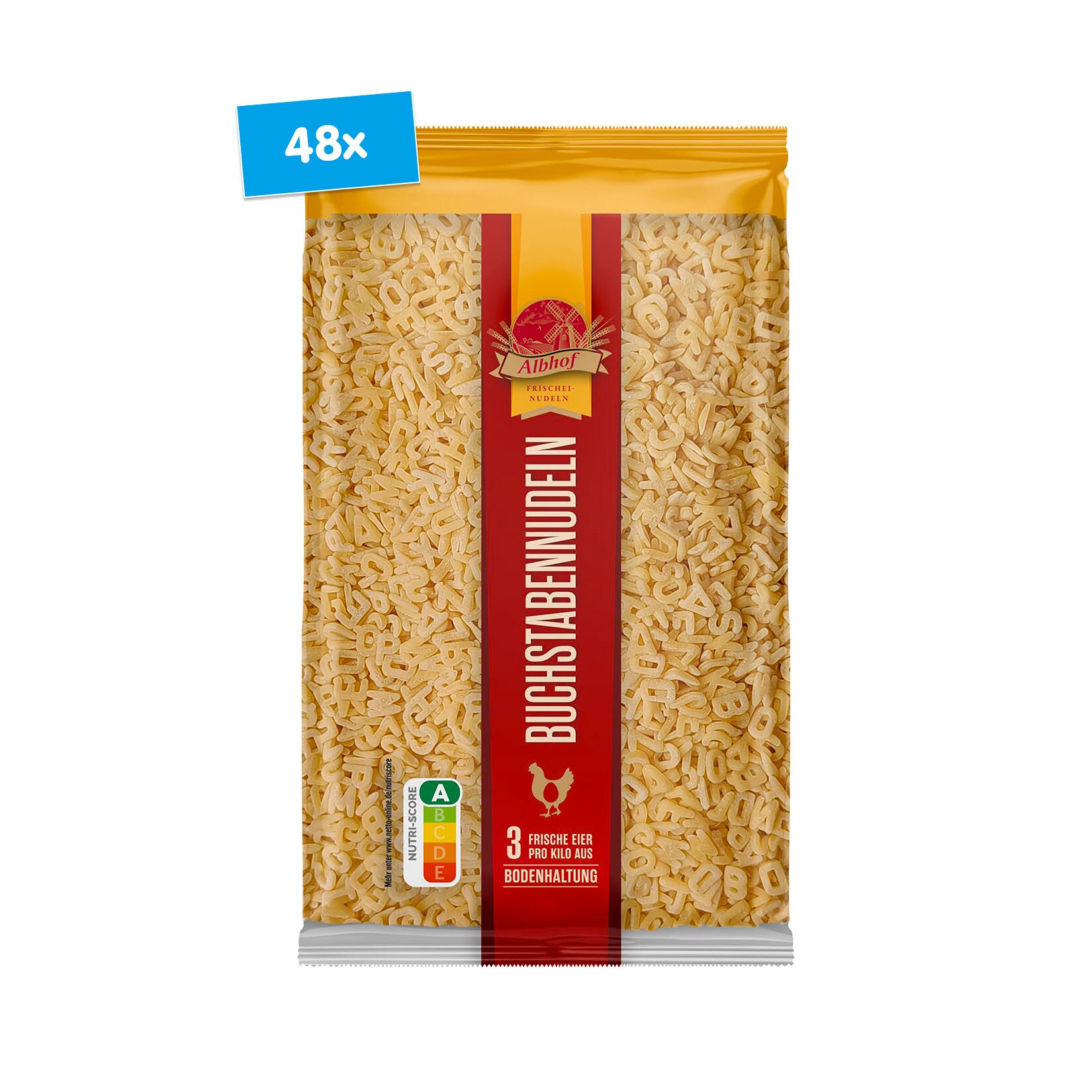 Albhof Buchstabennudeln 250 g, 48er Pack - Bild 1