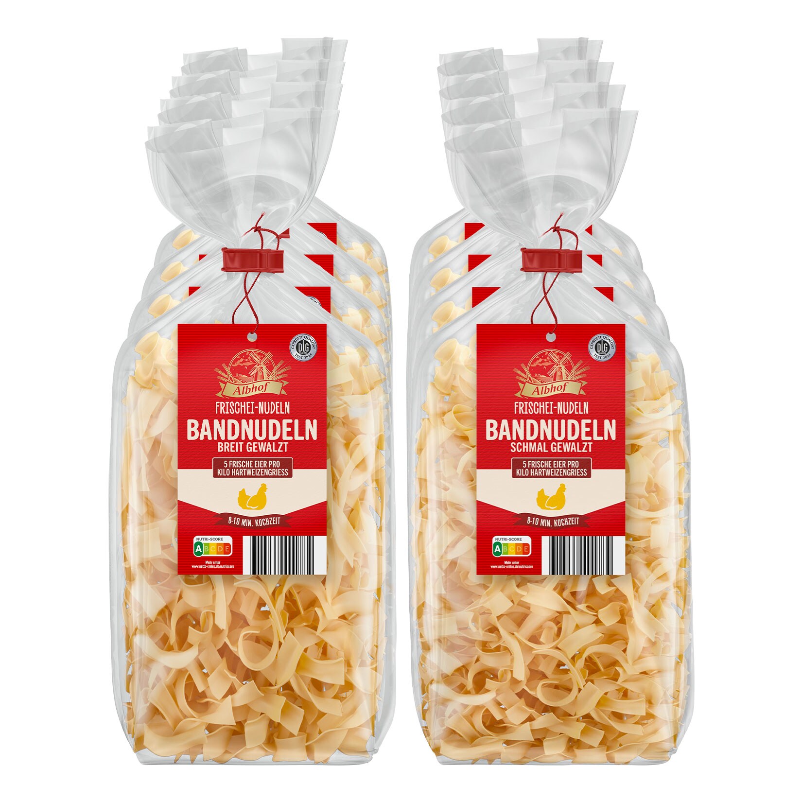 Albhof Bandnudeln 5 Ei 500 g, verschiedene Sorten, 8er Pack - Bild 1