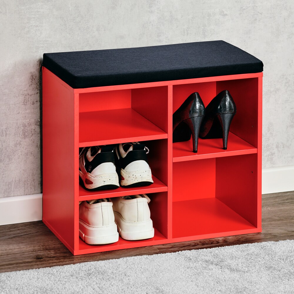 Kesper Schuhschrank mit Sitzkissen - versch. Ausf&uuml;hrungen - Rot klein - Bild 1