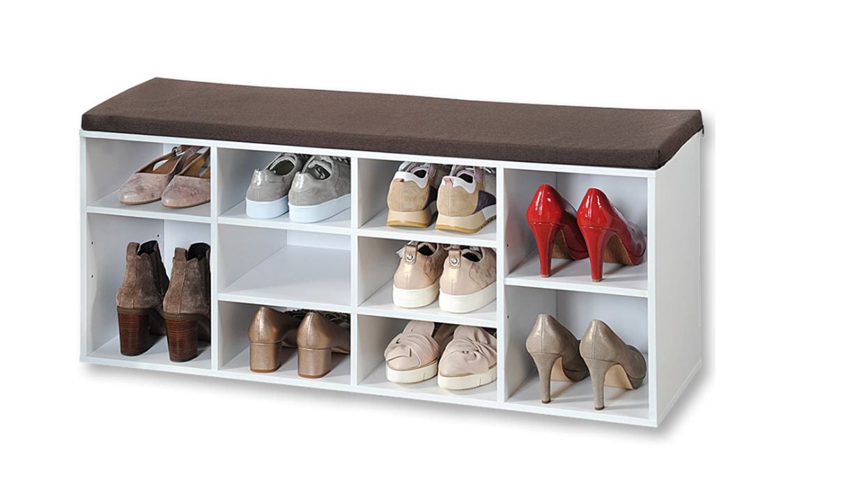Kesper Schuhschrank mit Sitzkissen - versch. Ausf&uuml;hrungen - Wei&szlig; 1 - Bild 1