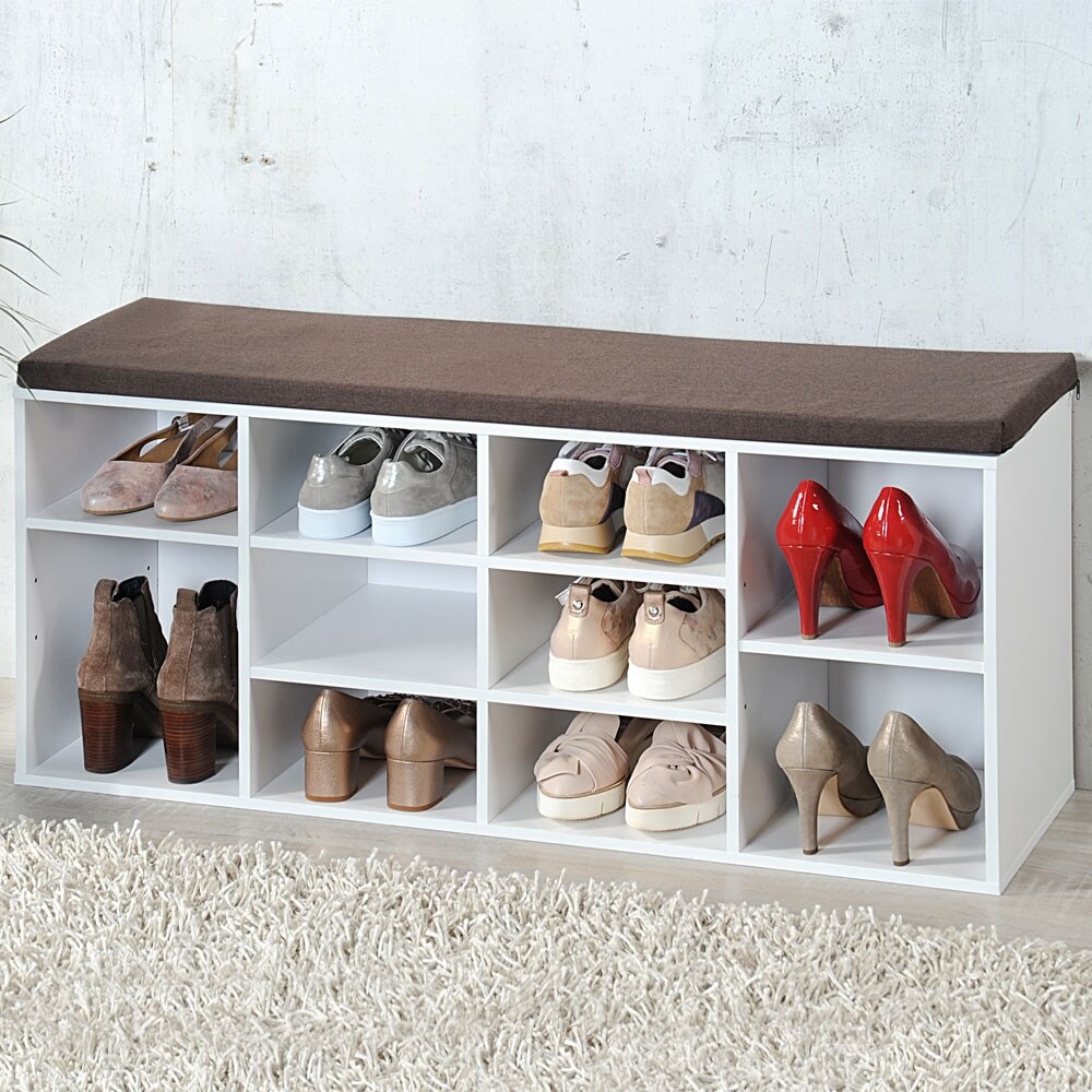Kesper Schuhschrank mit Sitzkissen - versch. Ausf&uuml;hrungen - Wei&szlig; - Bild 1