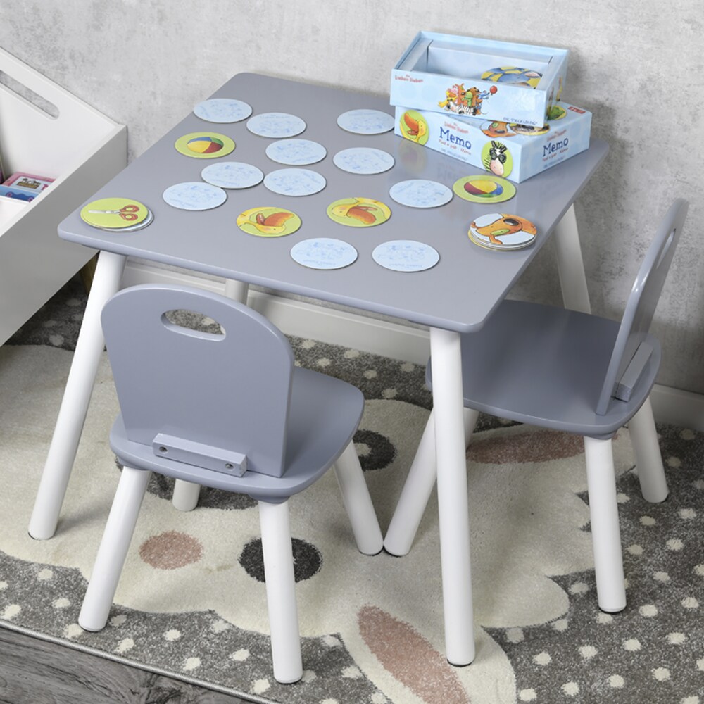 Kesper 1 Kindertisch mit 2 St&uuml;hlen - versch. Ausf&uuml;hrungen - Grau - Bild 1