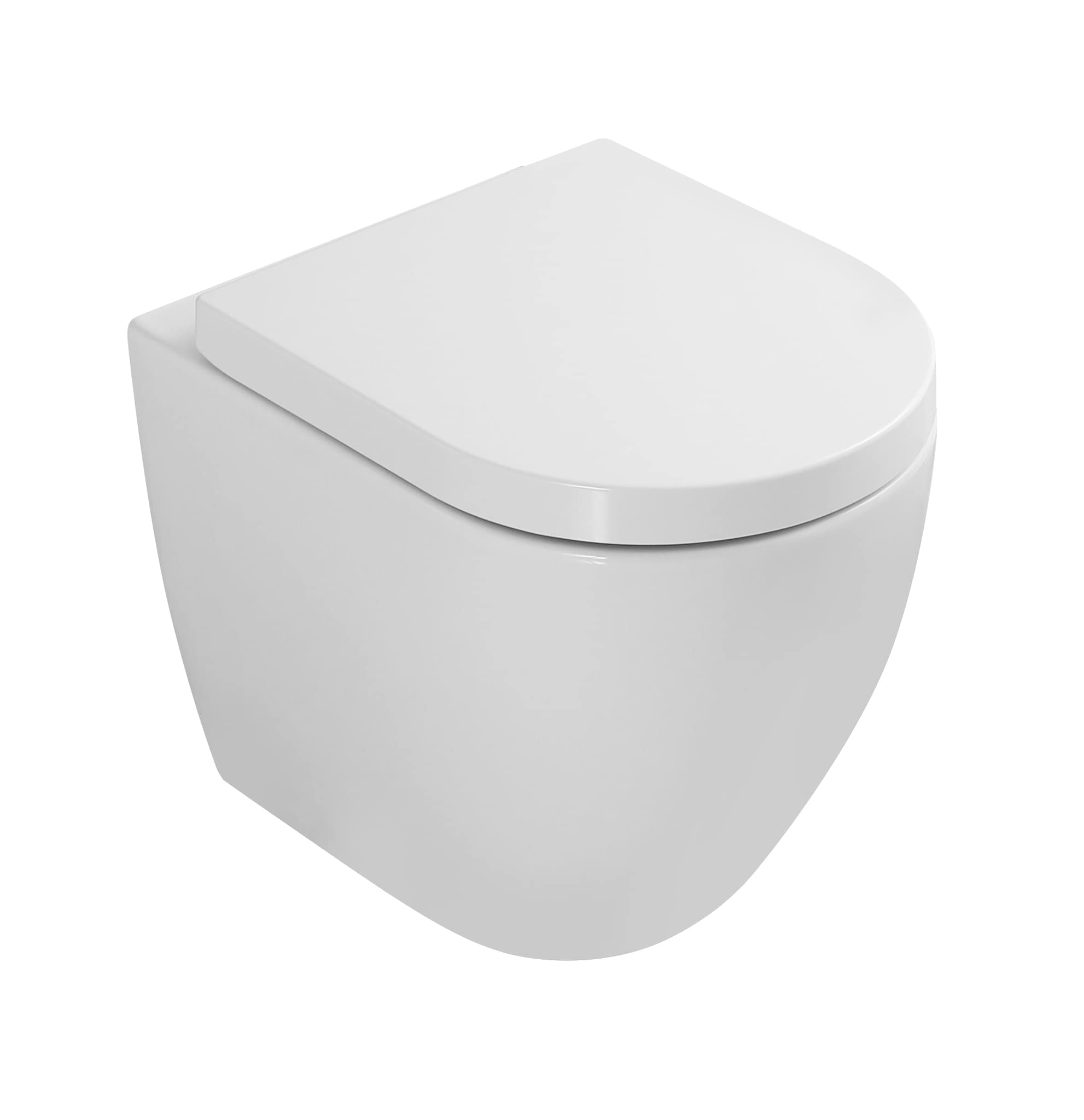 sanicomfort Stand-WC Set &bdquo;Rivo&ldquo; &ndash; Sp&uuml;lrandlos, mit Absenkautomatik, Tiefsp&uuml;ler, waagerechter Abgang - Bild 1