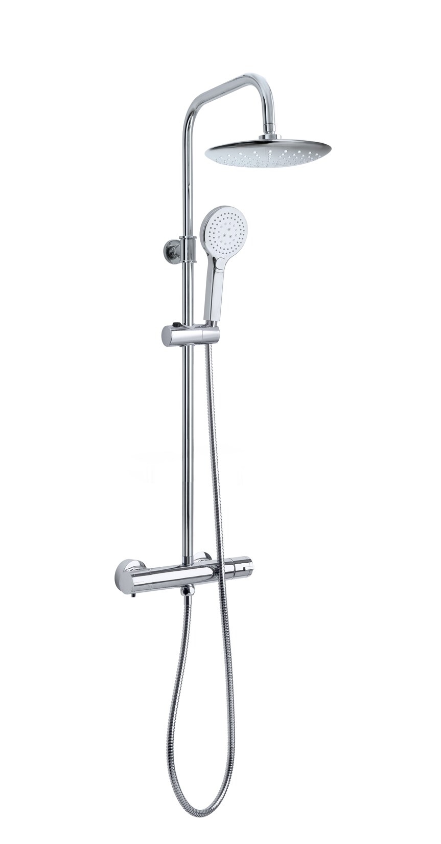 Duschsäule mit Thermostat chrom, Kopf Ø23cm, Handbrause 3 Strahl