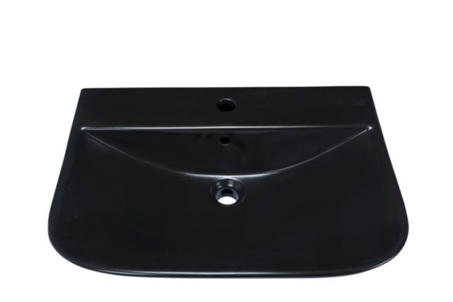 sanicomfort Waschbecken Rivo 60 cm schwarz matt, H&auml;nge Waschtisch aus Keramik - Bild 1