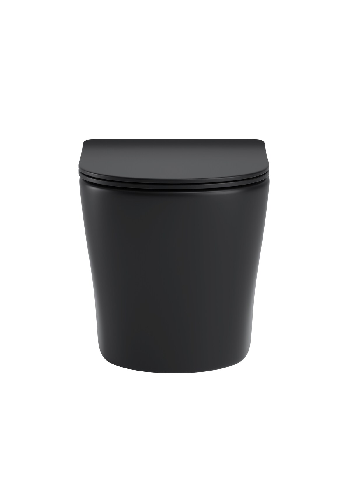 sanicomfort Hänge WC Set Nakia – Spülrandloses, Hygienisches Wand-WC Tiefspüler aus Hochwertiger Sanitärkeramik in Matt Schwarz, Kompakt, Modern inkl. Soft-Close WC-Sitz