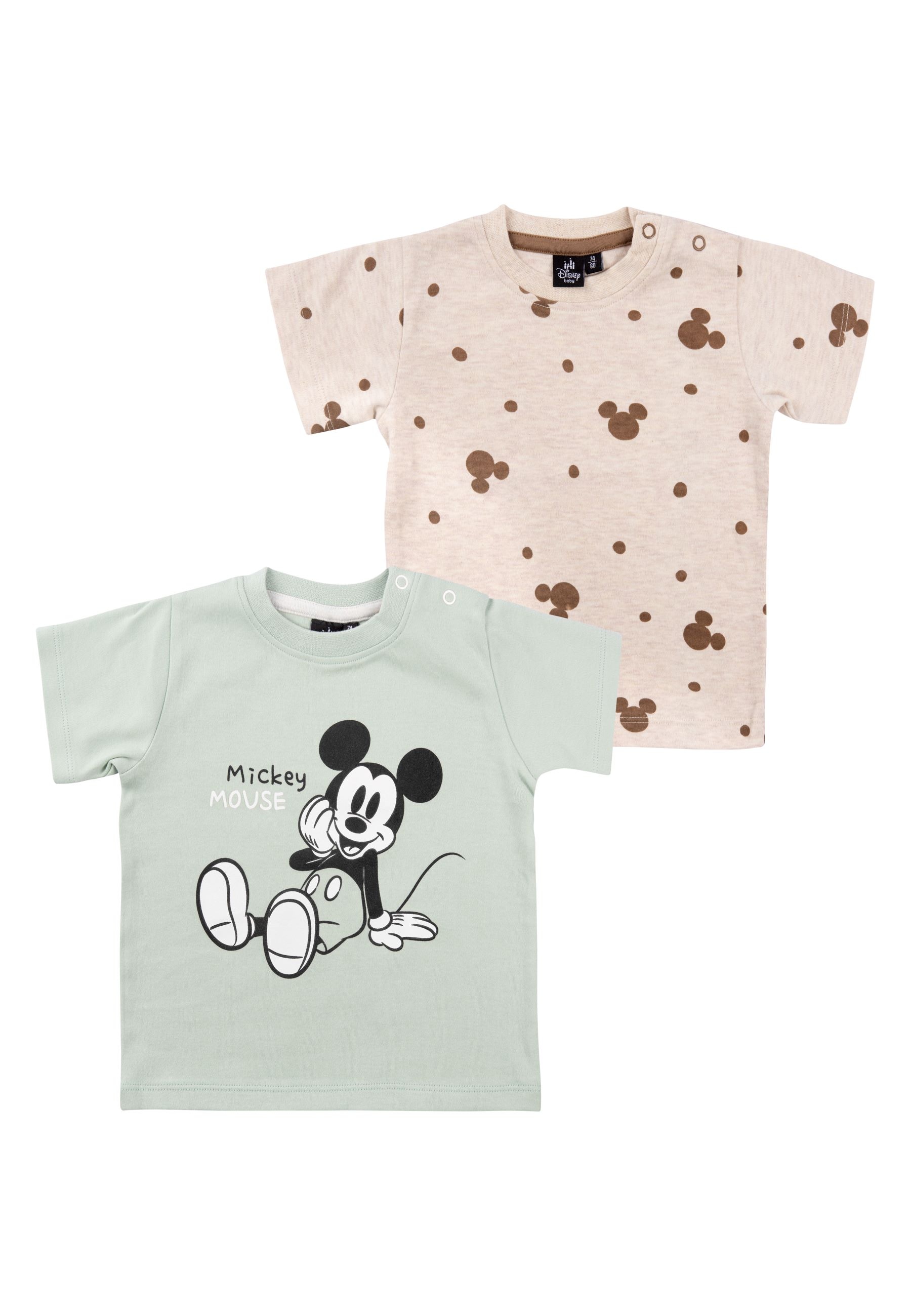 Baby Lizenz T-Shirt 2er pack -  Gr. 62/68, mint/beige - Bild 1