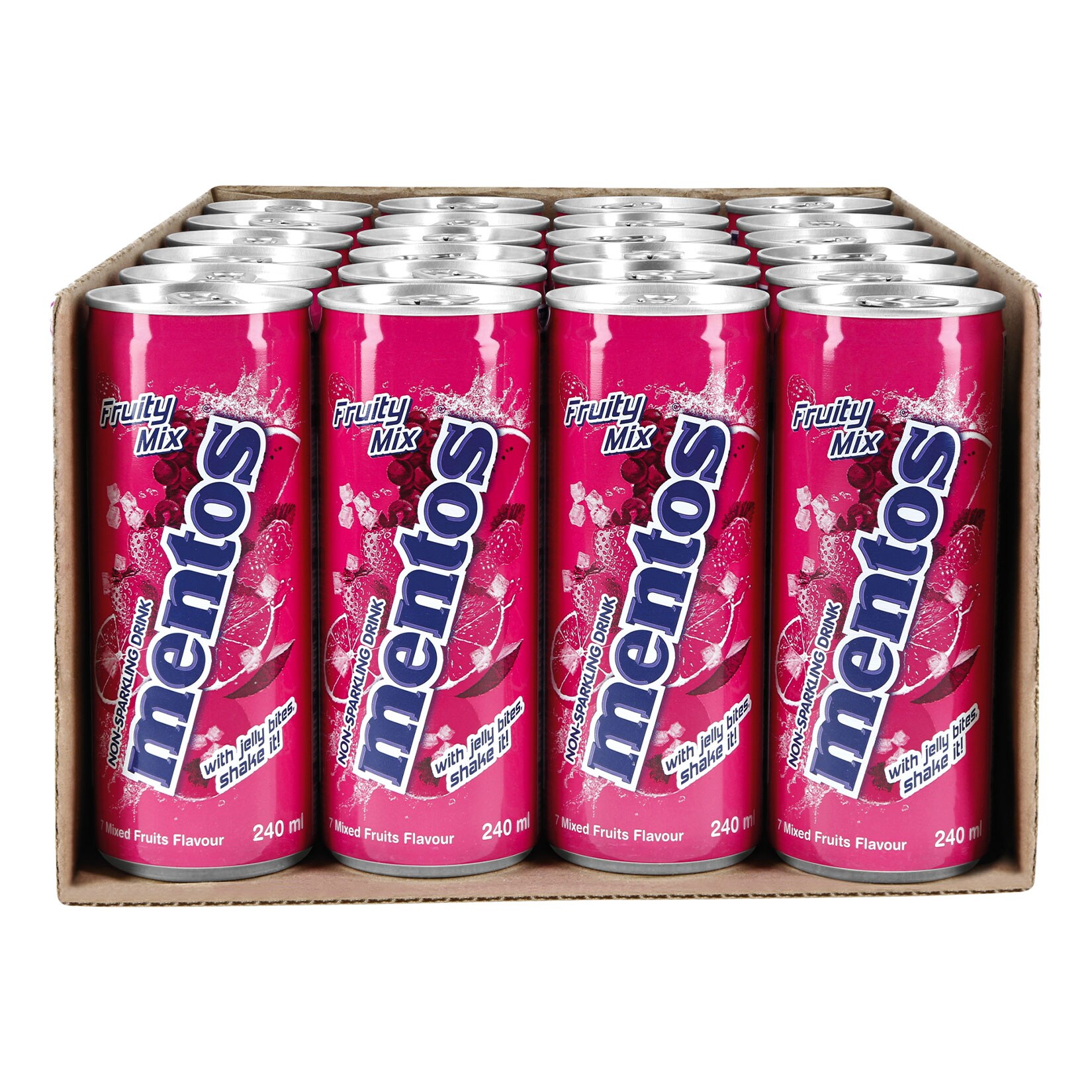 Mentos Rainbow 7 Mixed Fruits Flavour 0,24 Liter Dose, 24er Pack - Bild 1