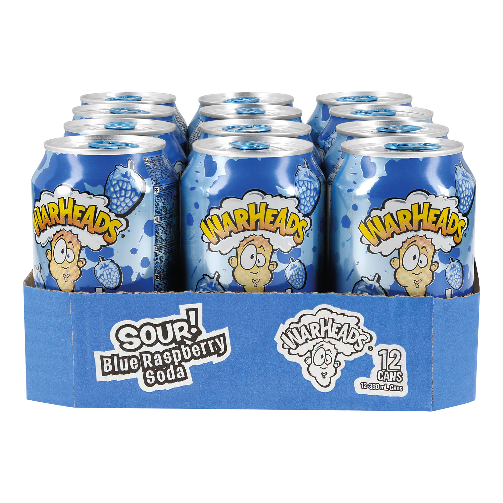 Warheads Soda Sour Blue Raspberry 0,33 Liter Dose, 12er Pack - Bild 1