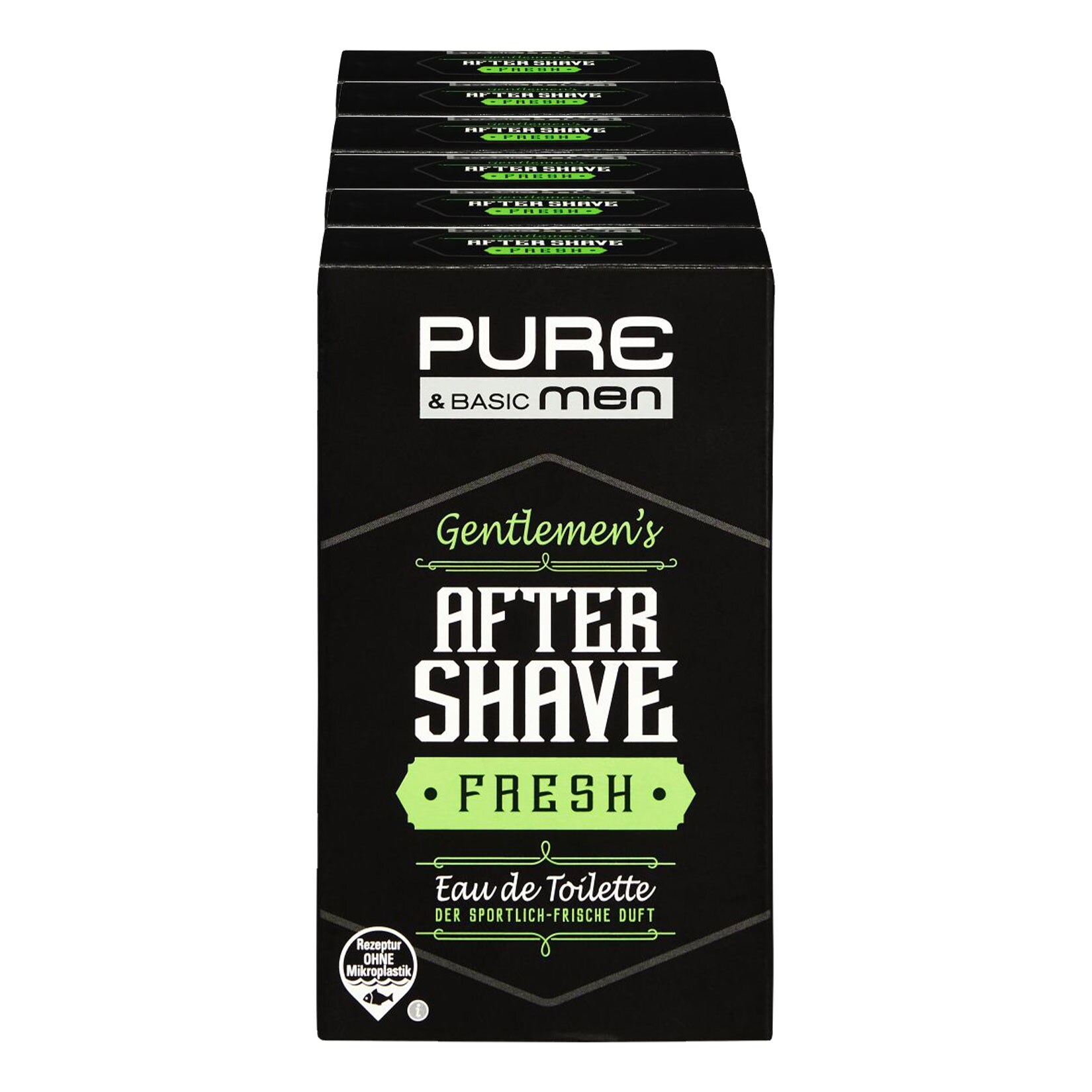 Pure & Basic Aftershave Fresh 100 ml, 6er Pack - Bild 1