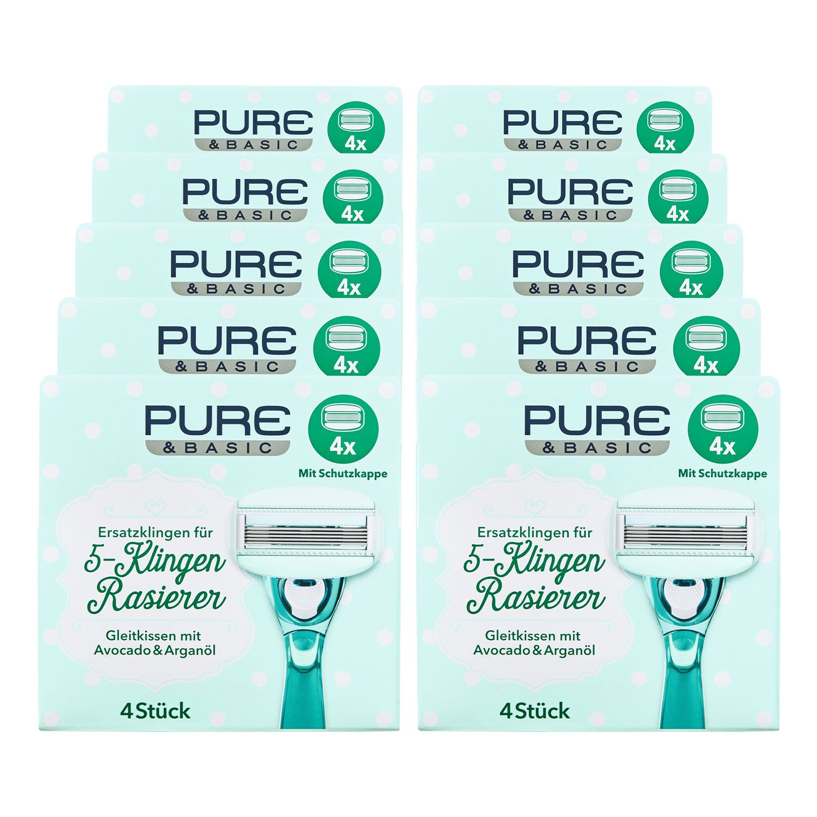 Pure & Basic 5-Klingen Ersatzklingen 4 St&uuml;ck, 10er Pack - Bild 1