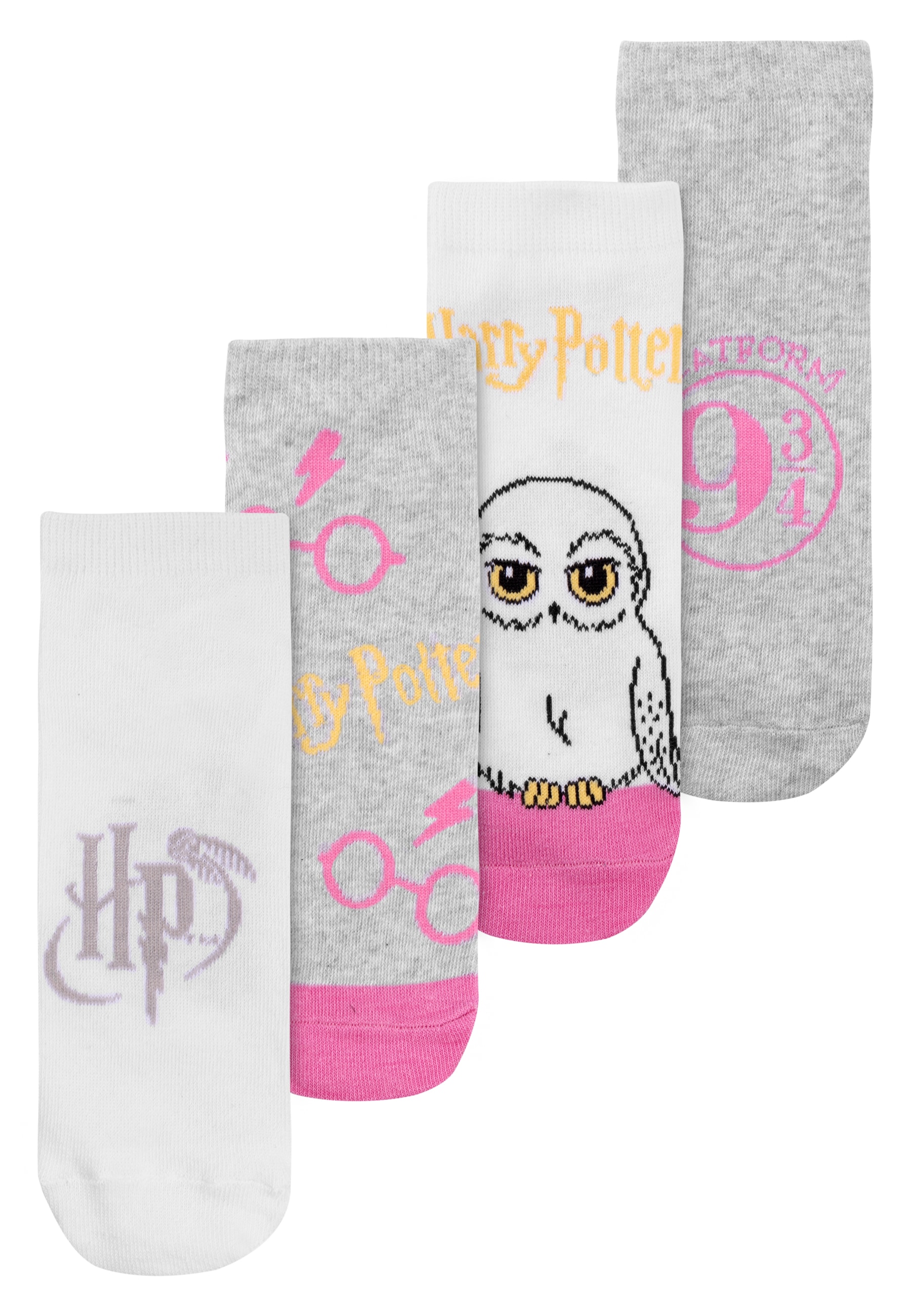 Harry Potter Damen und Herren Sneaker Socken - 4 Paar, Damen, Gr. 35/38 - Bild 1