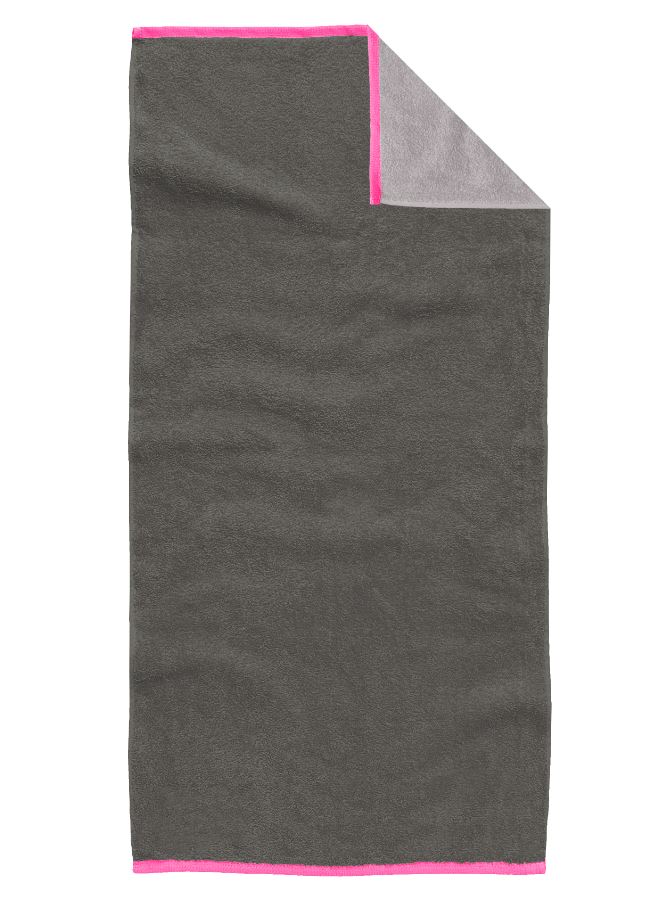Dekor Frottierwaren 2er Pack Handtuch - versch. Ausf&uuml;hrungen - 50x100cm Grau pink -Handtuch - Bild 1