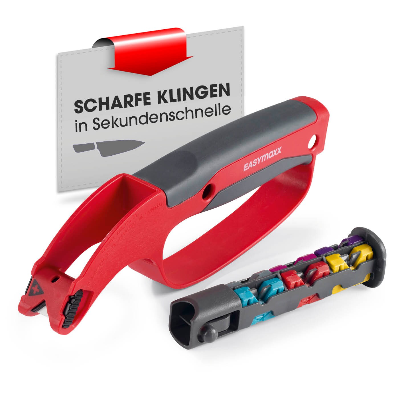 EASYmaxx Werkzeugsch&auml;rfer 21x12x3cm rot/schwarz - Bild 1