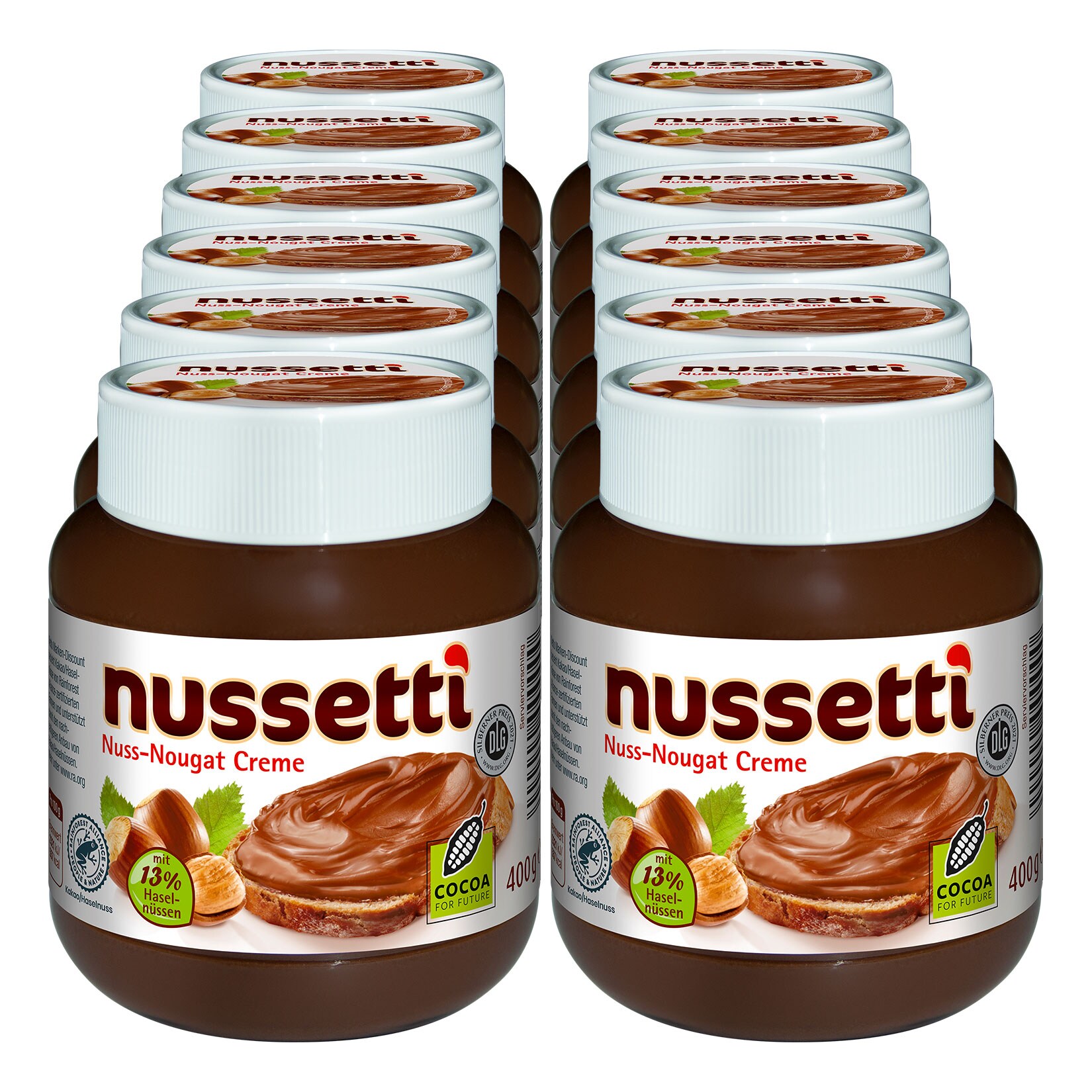 Nussetti Nuss-Nougat Creme 400 g, 12er Pack