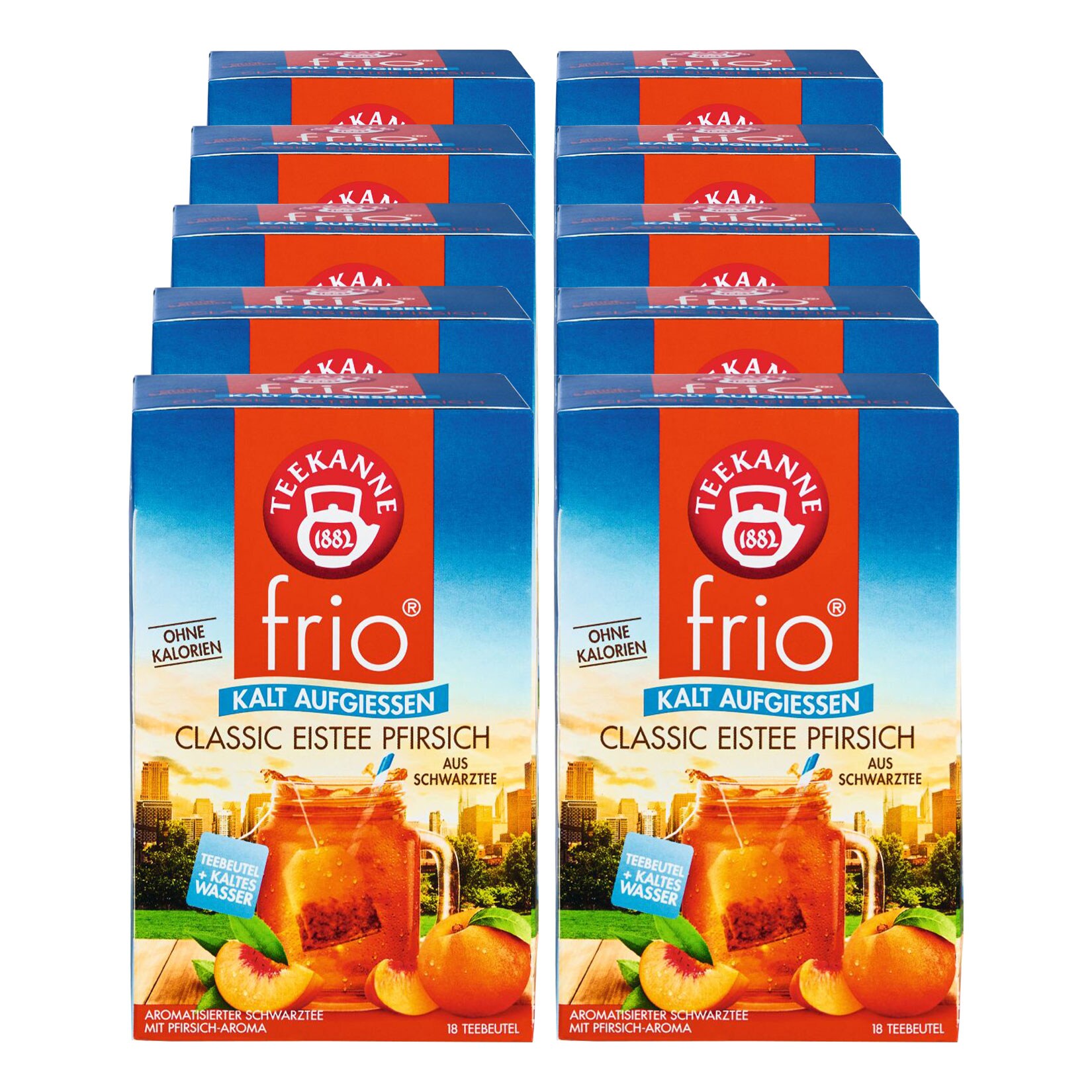 Teekanne frio Eistee Pfirsich 45 g, 10er Pack - Bild 1