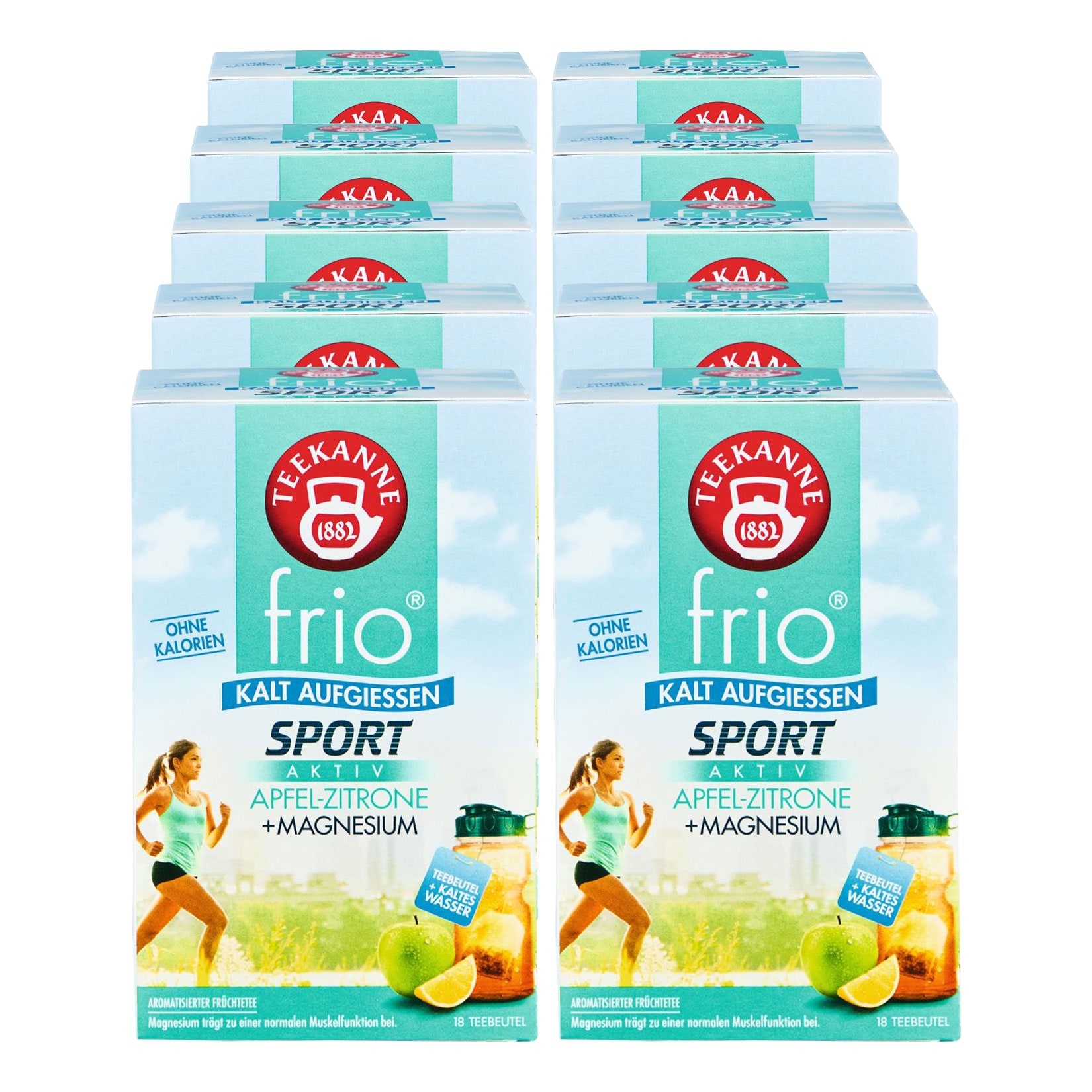 Teekanne frio Sport Aktiv Apfel Zitrone 45 g, 10er Pack - Bild 1