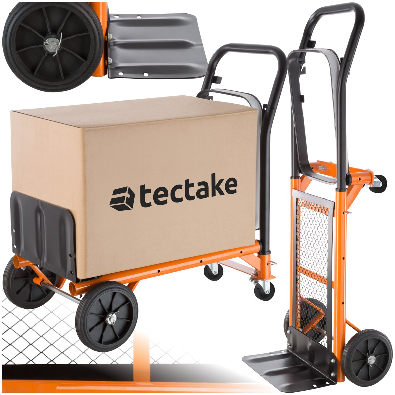 tectake® Sackkarre, 2 in 1, höhenverstellbarer Handgriff, Belastbarkeit 80 kg | 04260182875155