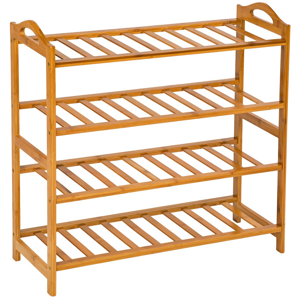 tectake® Schuhregal, Bambus, viel Stauraum, 67,5 x 26 x 68 cm | 04260435991533