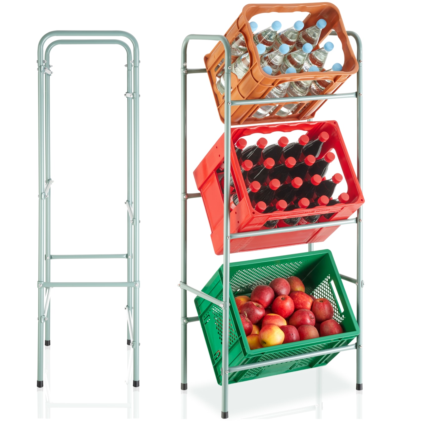 tectake&reg; Getr&auml;nkekistenregal, aus Stahl, guter Zugriff, 50 x 33 x 116 cm - Bild 1