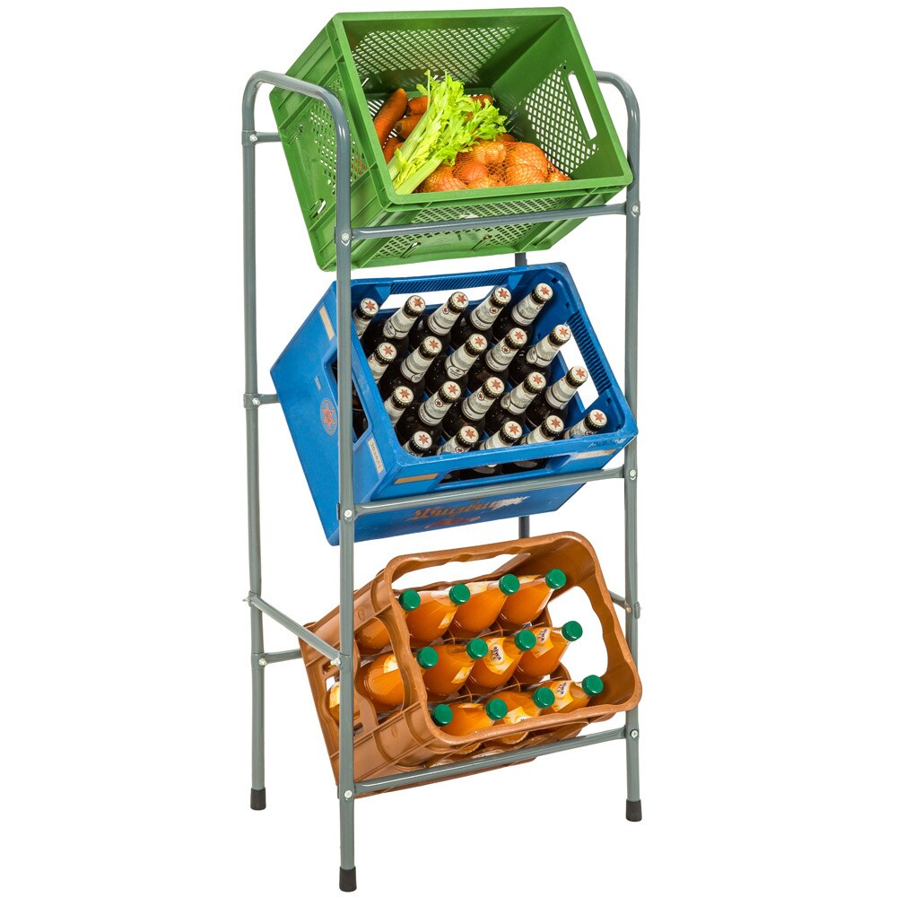 tectake® Getränkekistenregal, aus Stahl, guter Zugriff, 50 x 33 x 116 cm | 04260435992448