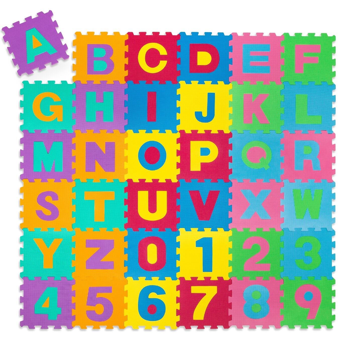 tectake® Puzzlematte, 86-teilig, aus EVA-Schaumstoff, Gesamtfläche: 3,6 m², jedes Teil 31,5 x 31,5 x 1 cm