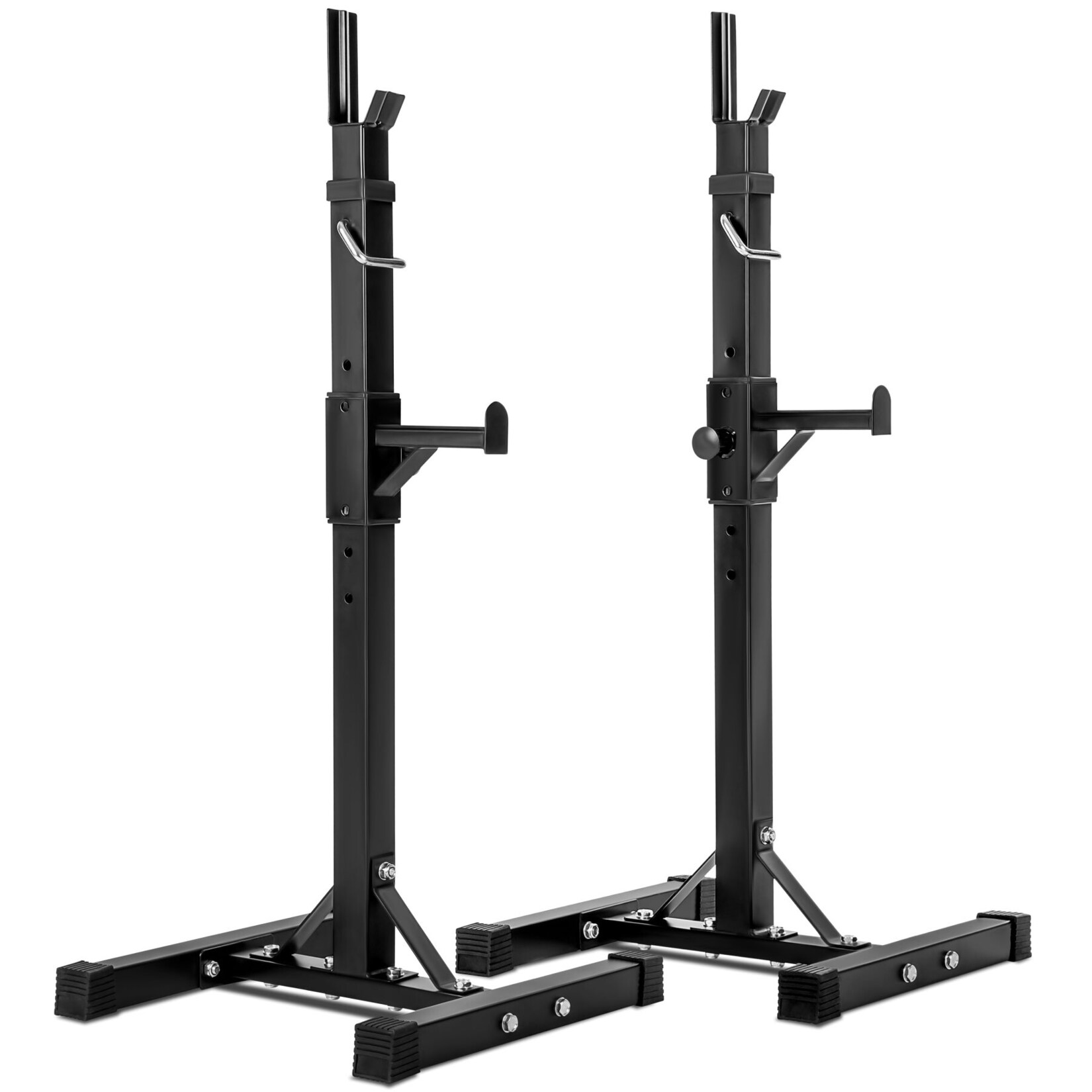 tectake® Langhantelablage, multifunktional, seitliche Ablage 6-fach höhenverstellbar, bodenschonende Kunststoffkappen