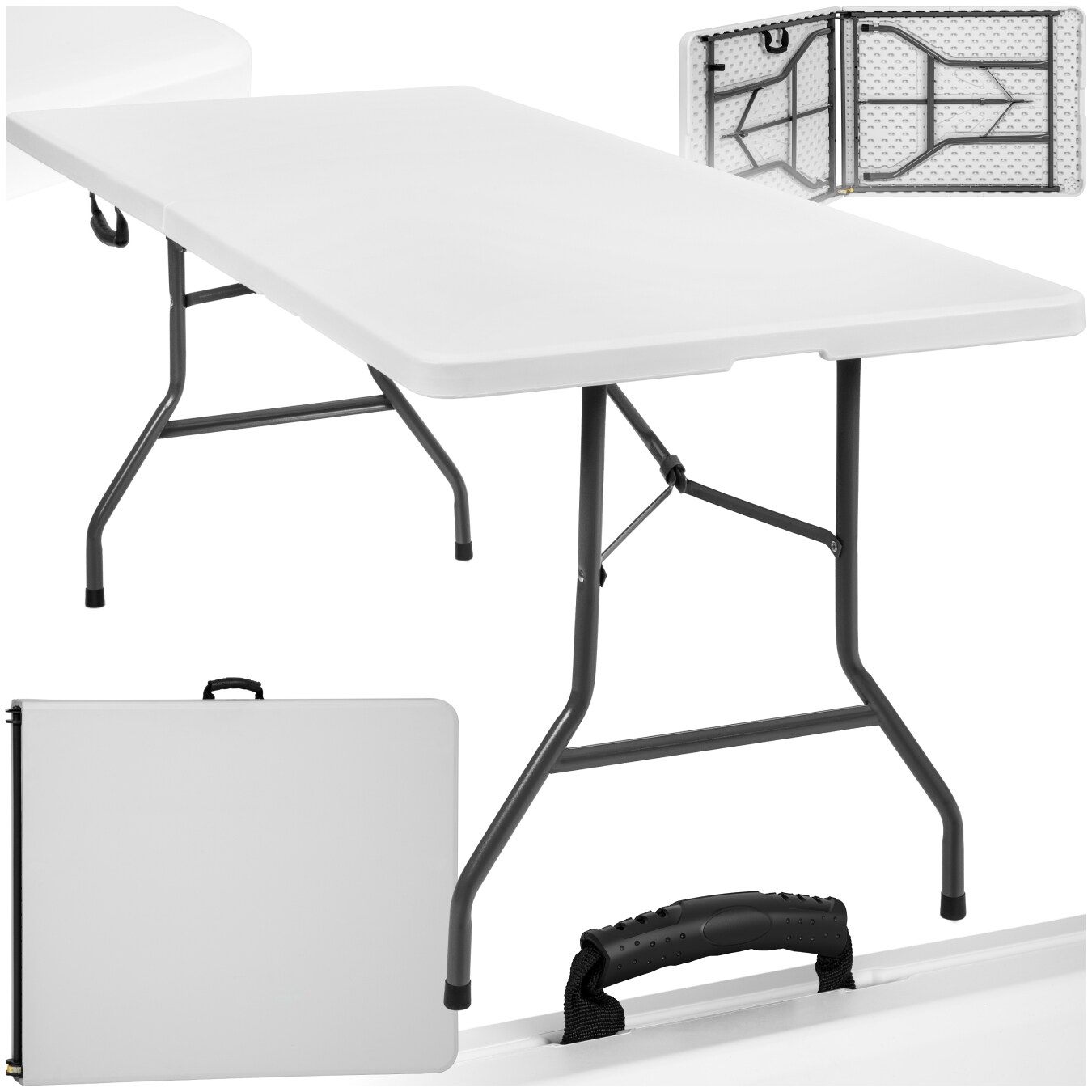 tectake® Campingtisch, klappbar, hohe Belastbarkeit, 183 x 76 x 74 cm