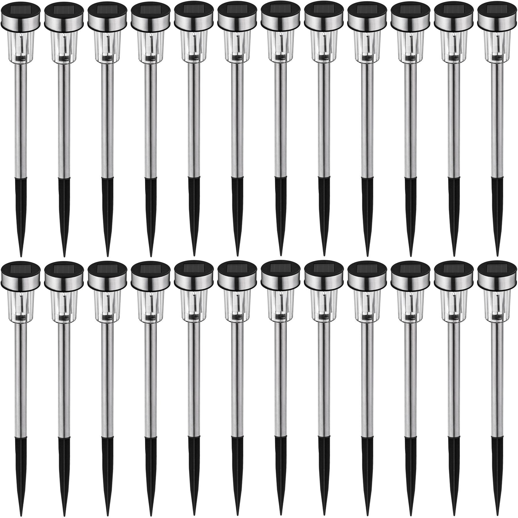 tectake&reg; 24-er Set LED-Solarlampen, kaltwei&szlig;, mit Erdspie&szlig;, 4,7 x 37 cm - Bild 1