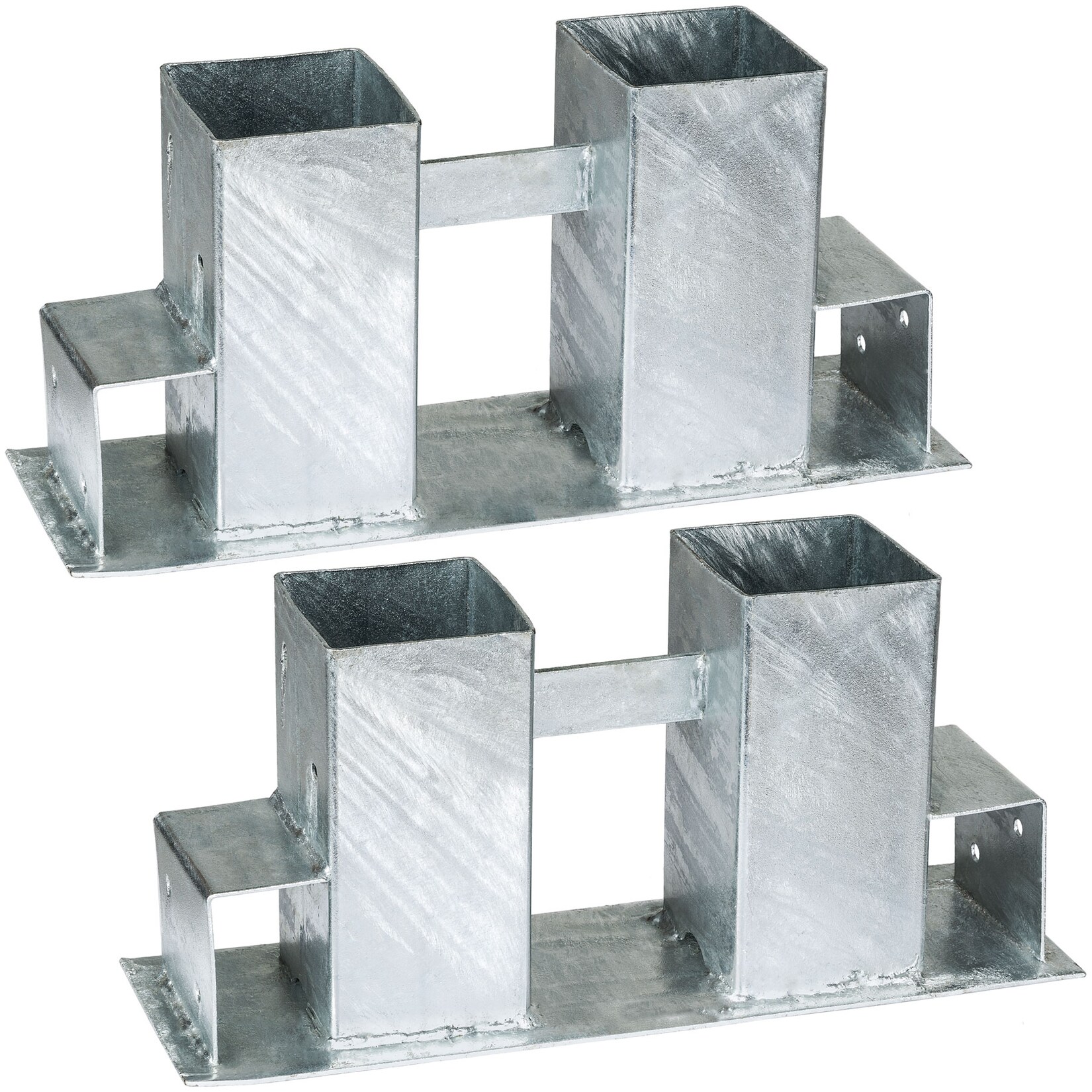 tectake® 2er-Set Holzstapelhilfe, aus feuerverzinktem Stahl, senkrecht 70 x 70 mm, waagerecht 40 x 60 mm, für Innen und Außen | 04260490488177