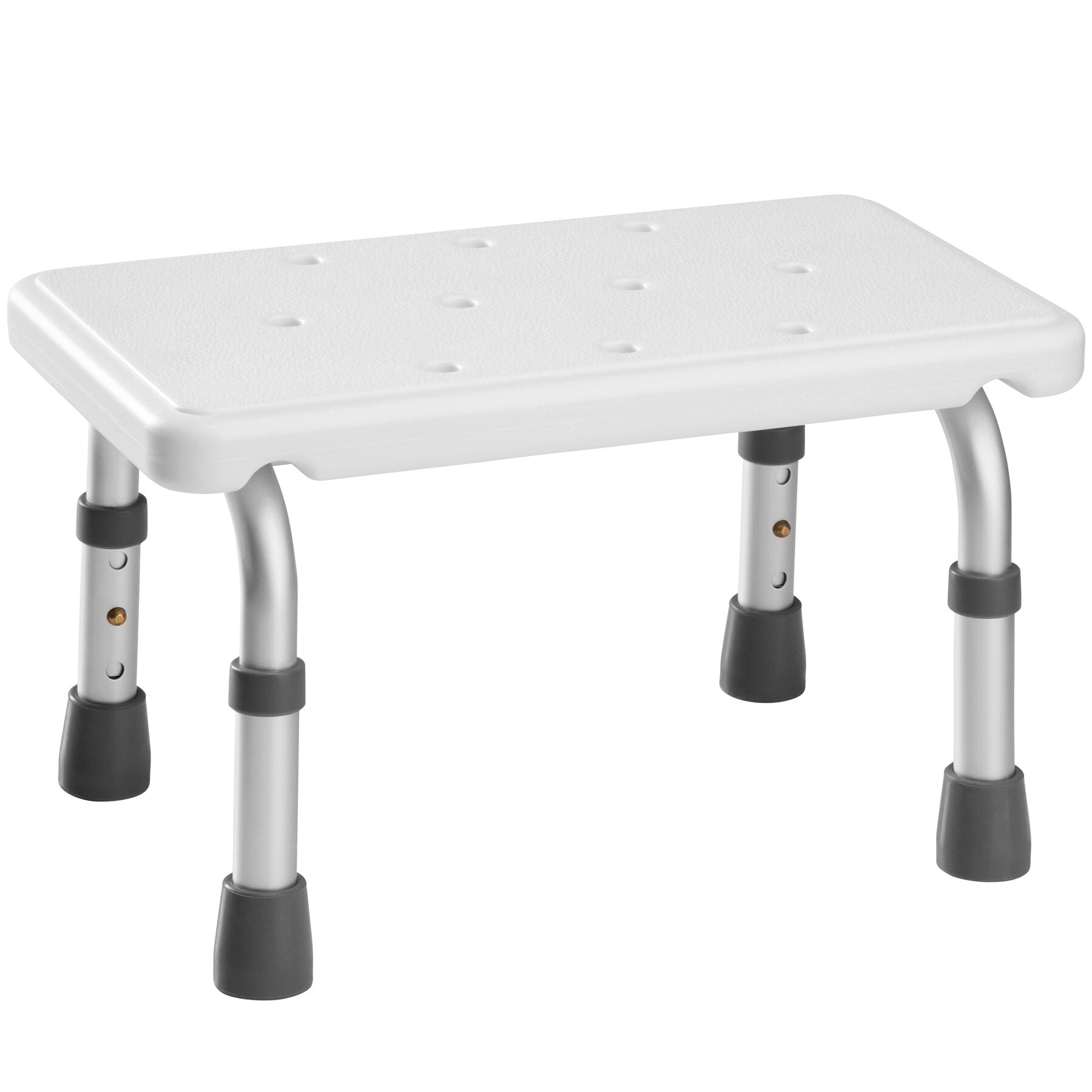 tectake&reg; Badewannen-Einstiegshilfe, aus Aluminium und Kunststoff, strukturierte Oberfl&auml;che mit Abflussl&ouml;chern, 41 x 26 x 21 &ndash; 26,5 cm - Bild 1