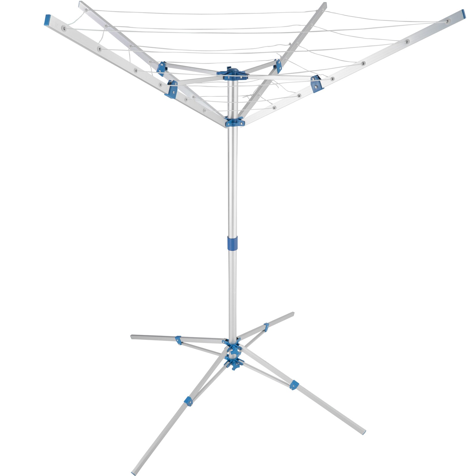 tectake® Mobile Wäschespinne, aus Aluminium, drehbar und stufenlos höhenverstellbar, 102 x 102 x 160 cm | 04260541022893