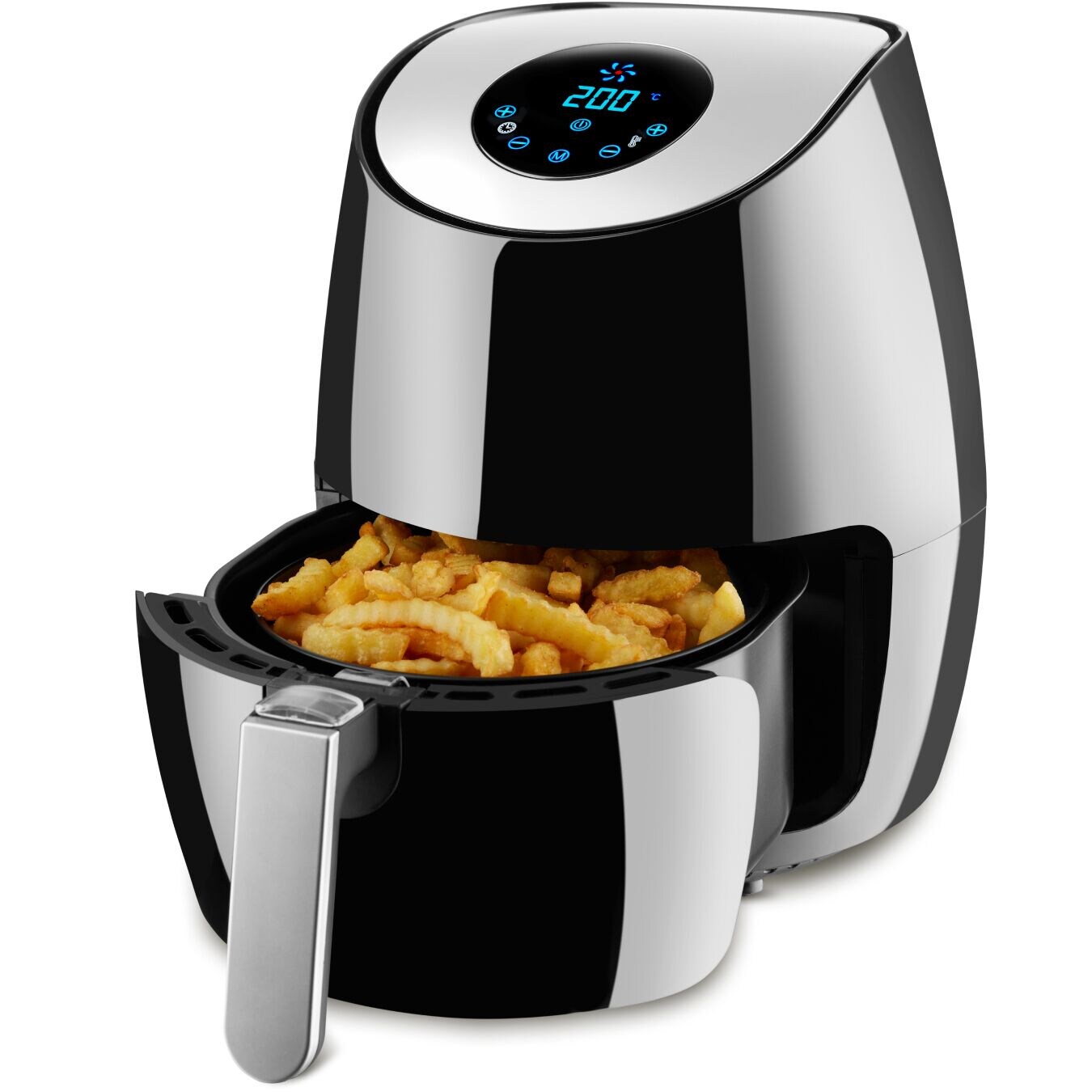 tectake® Heißluftfritteuse, 3,6 l, Timer und Temperatursteuerung, SGS-Zertifikat, inklusive Rezeptheft | 04061173062147