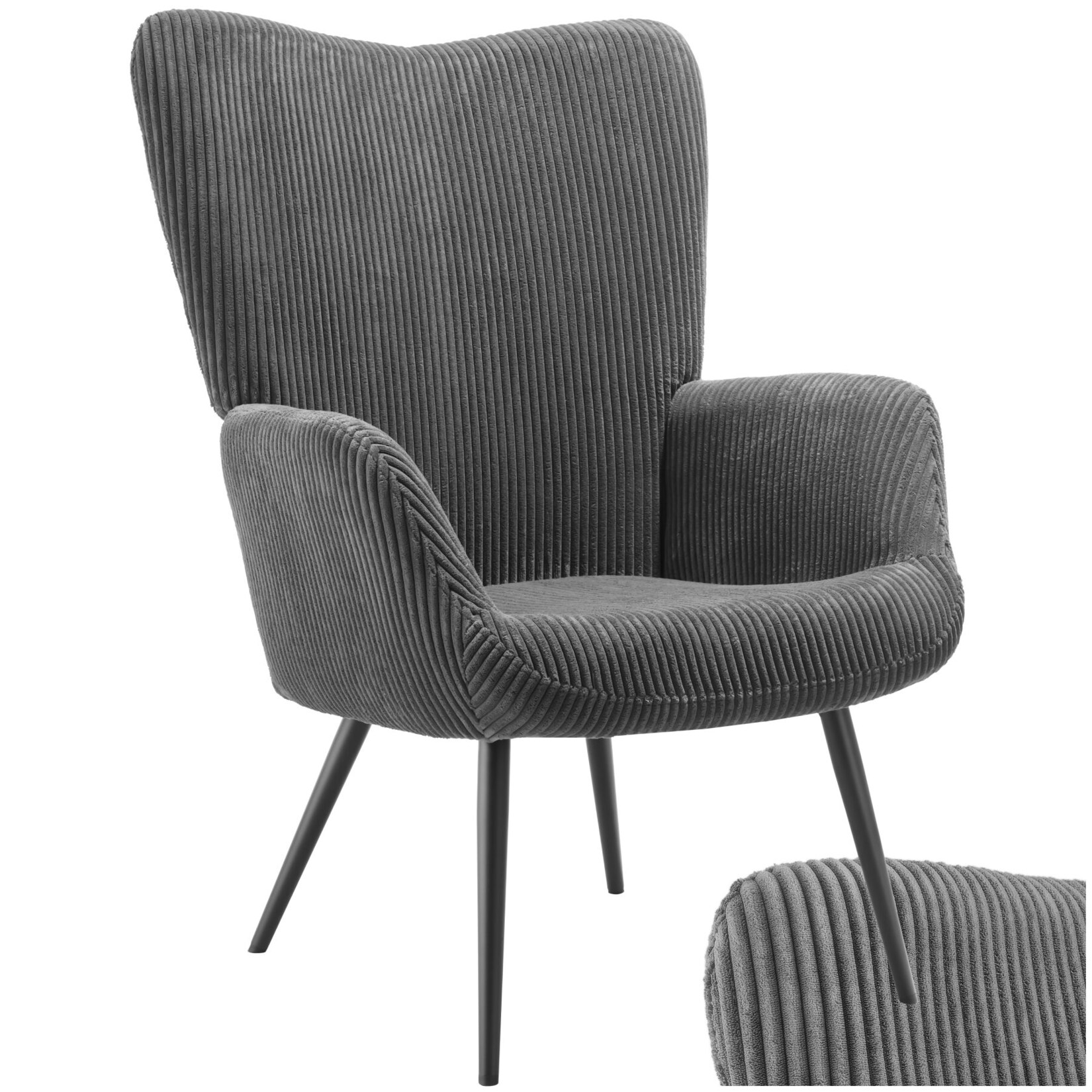 tectake® Sessel, gepolstert, runde Stahlbeine, 72 x 76 x 100,5 cm | 04061173268488